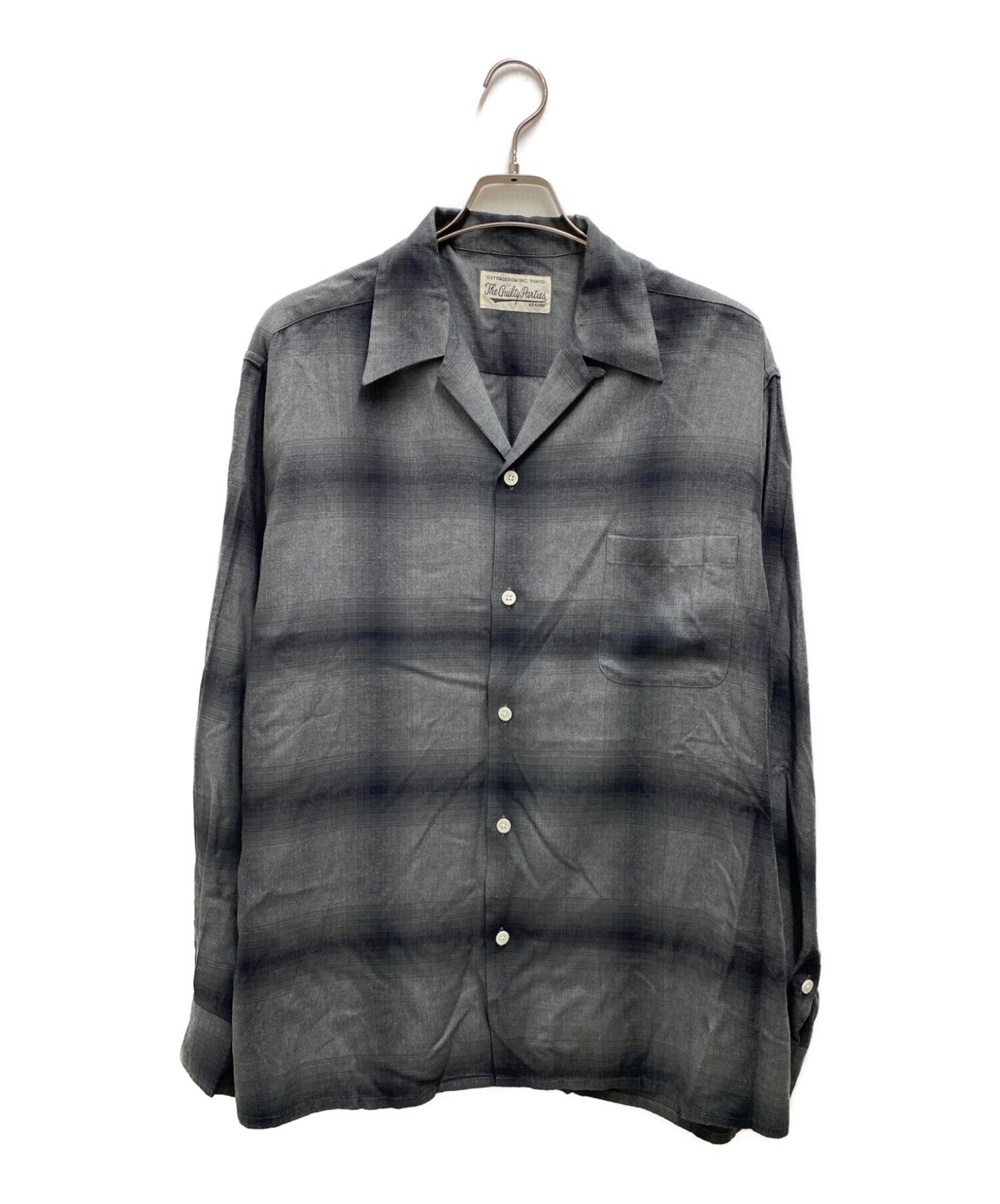 Pre-owned] WACKO MARIA OMBRE CHECK OPEN COLLARSHIRT 23SS-WMS-OC12