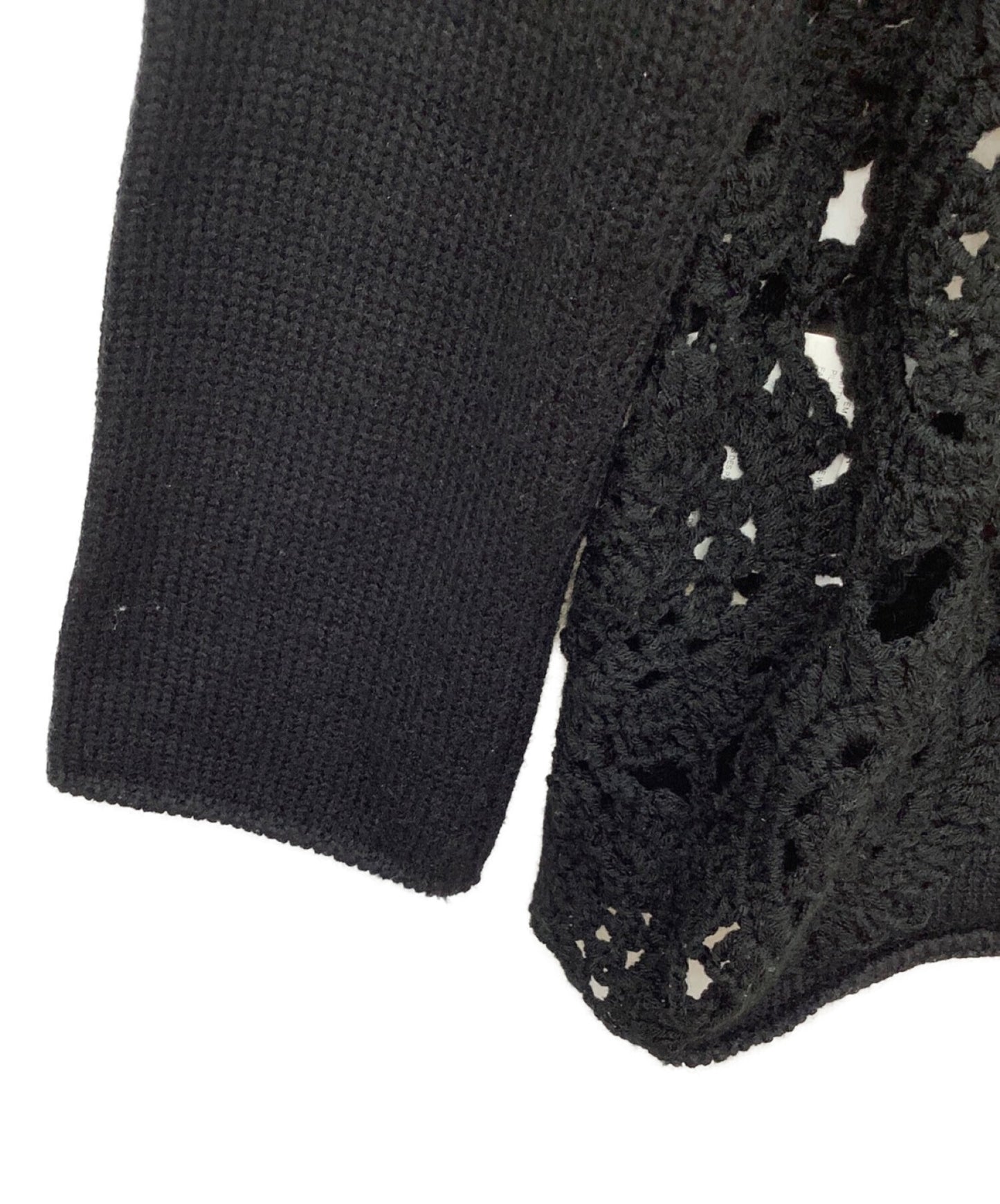 Black Comme des Garcons 손 니트 레이스 니트 1H-N001