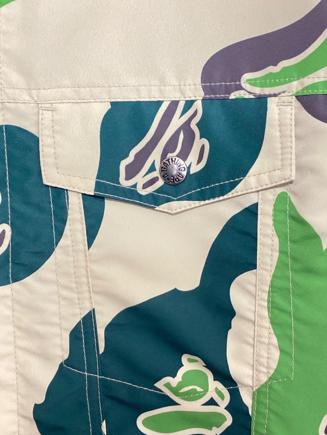 목욕 원숭이 나일론 블루슨