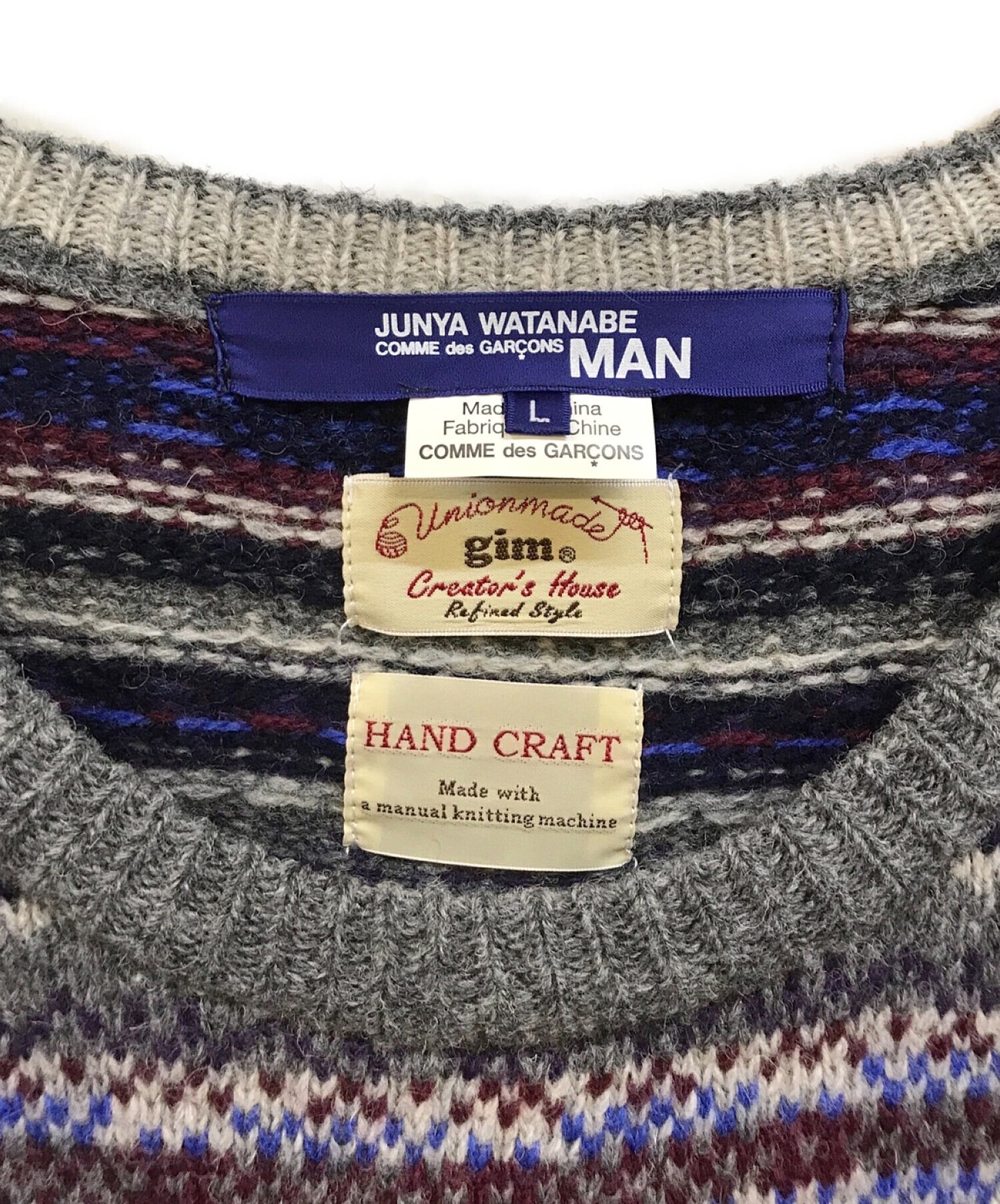 Junya Watanabe Comme des Garcons Man粉紅色北歐反射器編織WB-N101