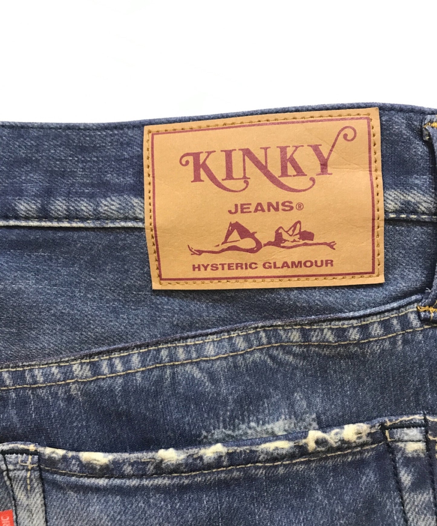 歇斯底里的魅力60S翻拍牛仔布毛直褲02183AP14