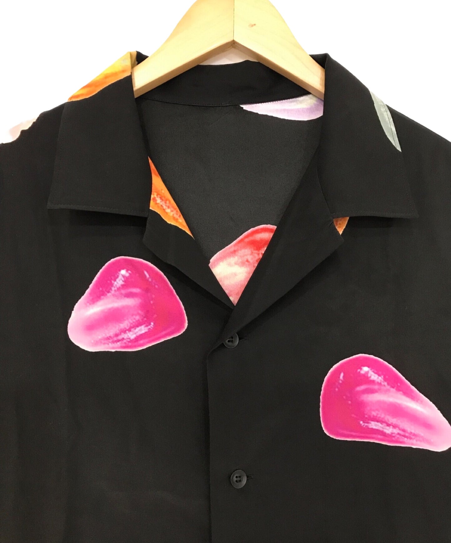 Yohji Yamamoto 21AW絲綢緞面撕裂襯衫Look5 HX-B33-429