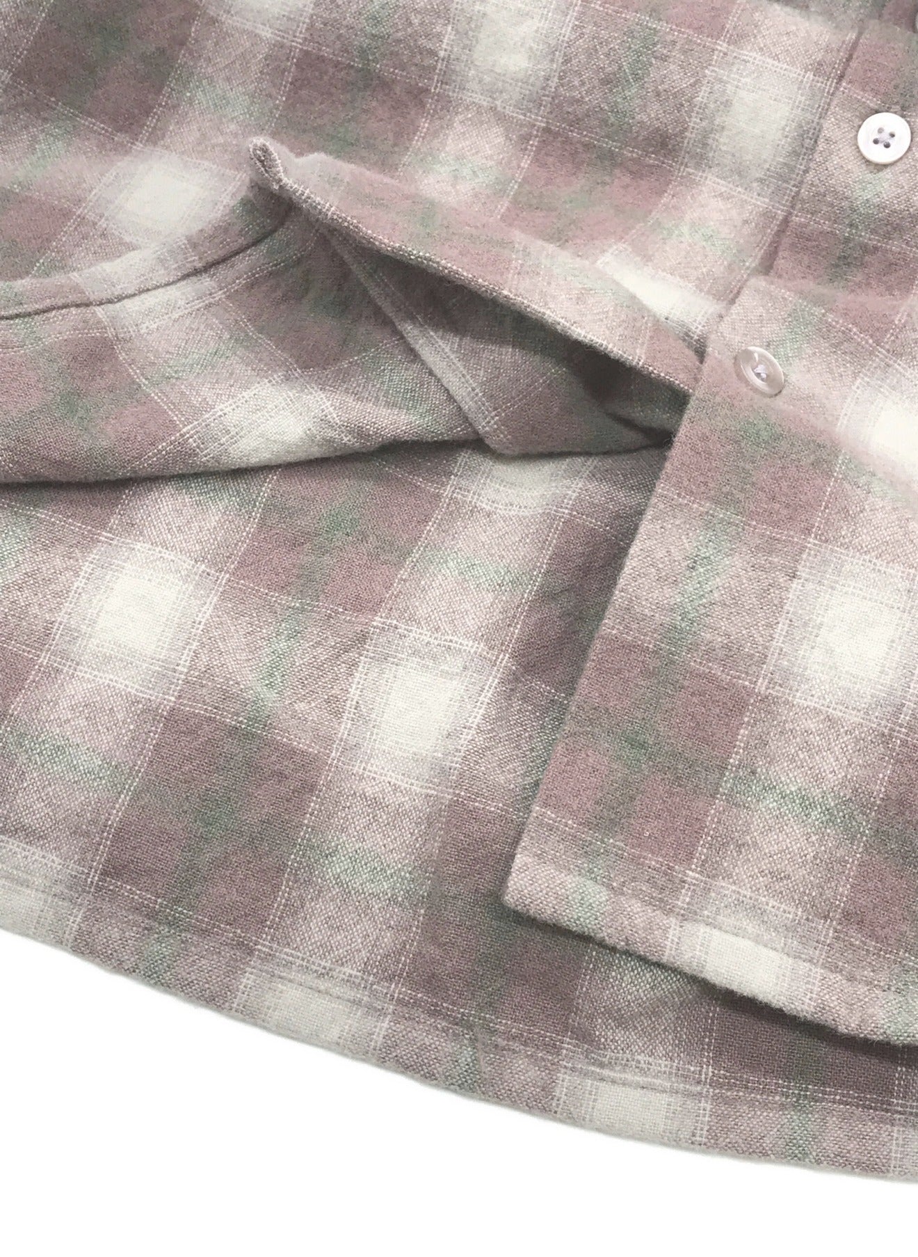 Wacko Maria Open Collar 체크 양모 셔츠