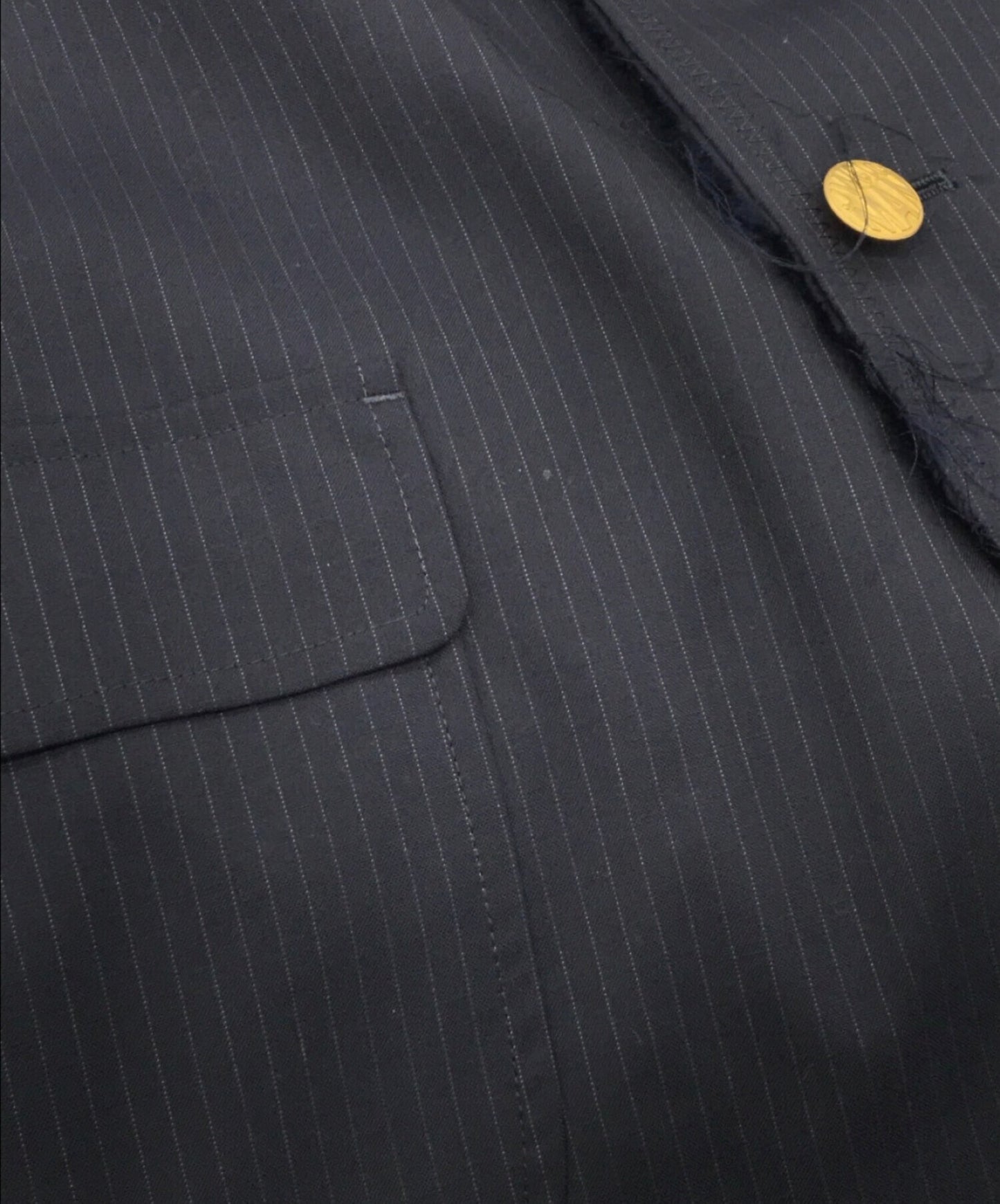 Junya Watanabe Man羊毛酯條紋和亞麻布3B夾克WI-J019