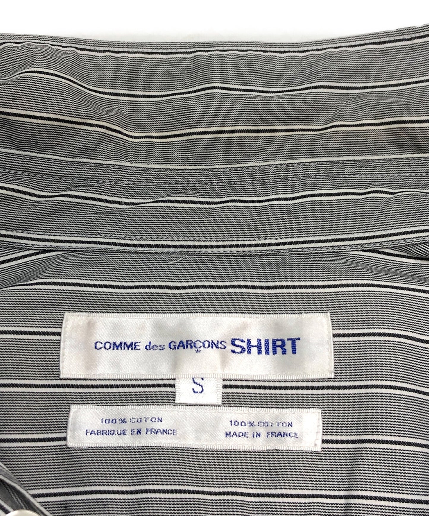 Comme des Garcons衬衫切割条纹衬衫 /长袖衬衫 /长袖 / LS