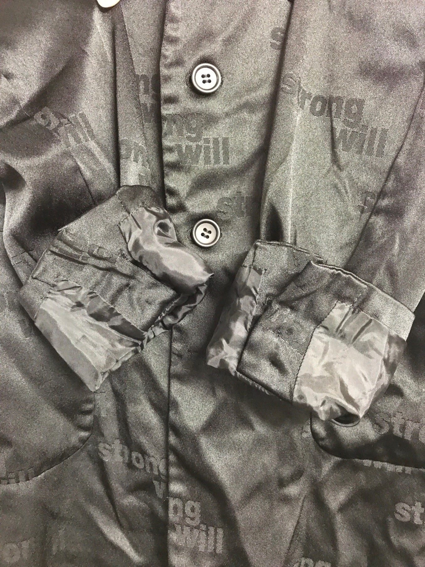 Black Comme des Garcons Strong will all-over 패턴 긴 재킷 1d-J021