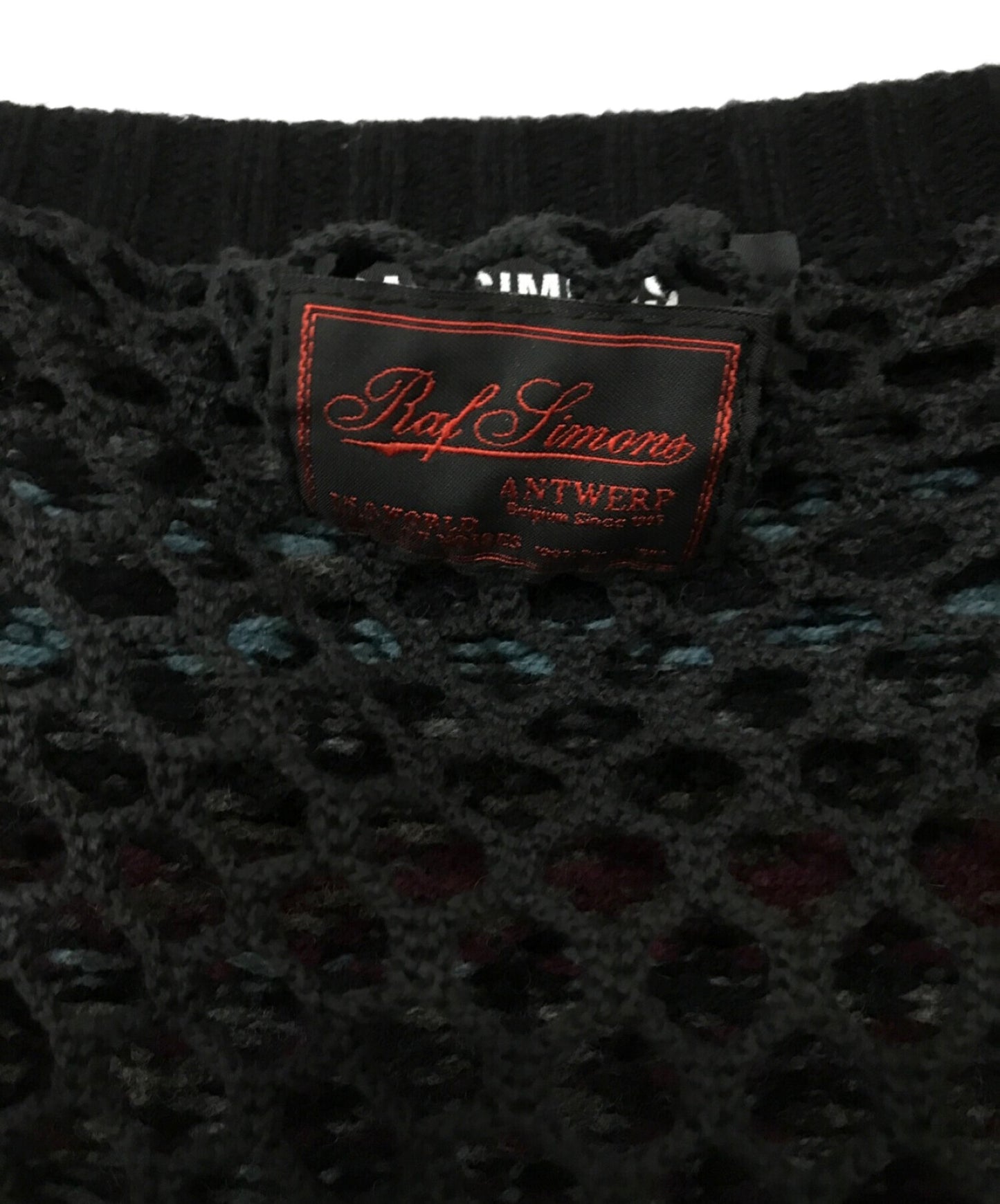 RAF SIMONS 메쉬 디테일 스웨터