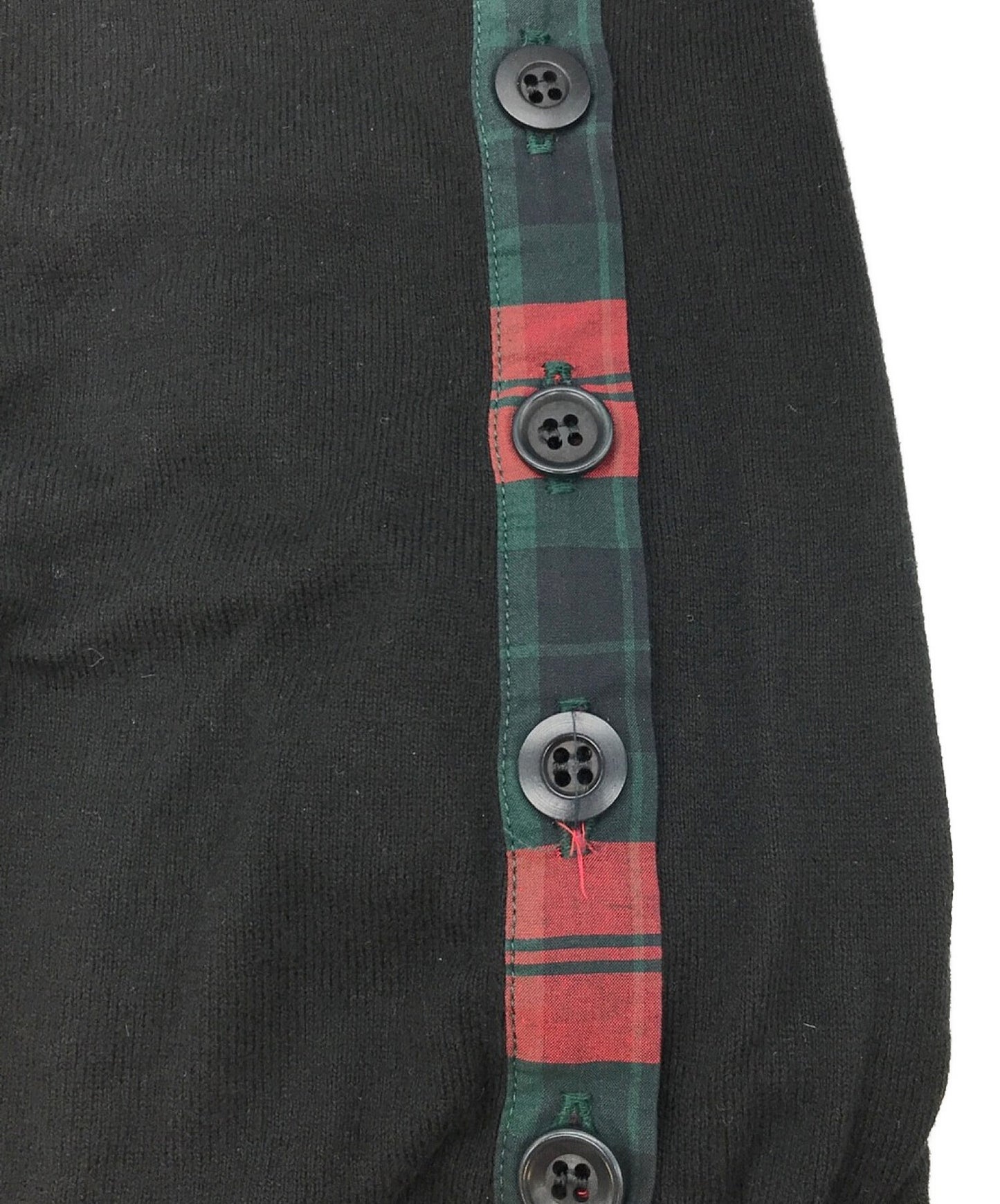 비밀 체크 셔츠 도킹 승무원 목 니트 K4902