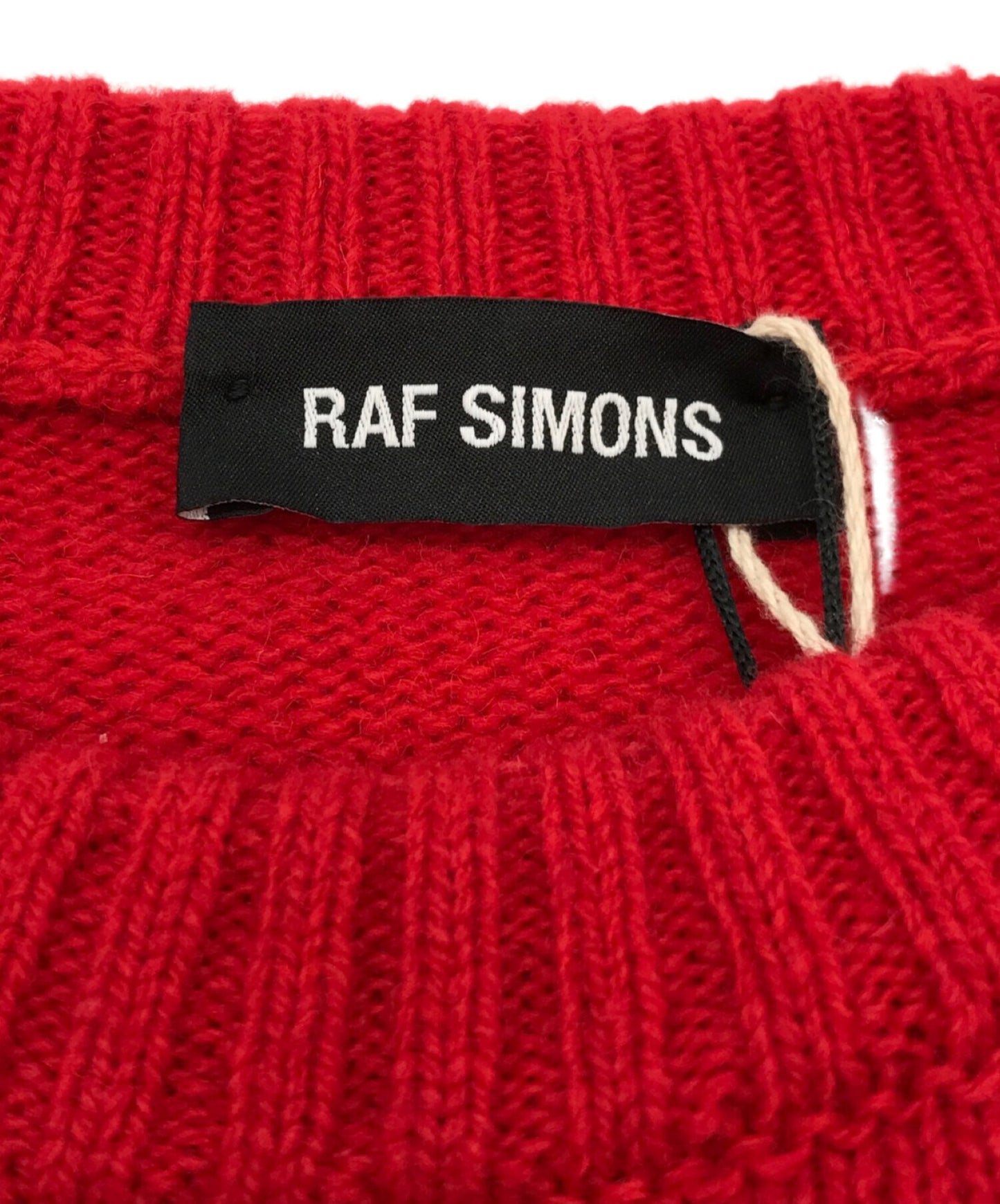 RAF Simons超大蓝色Barrett印刷补丁编织贴片针织编织192-832-50001