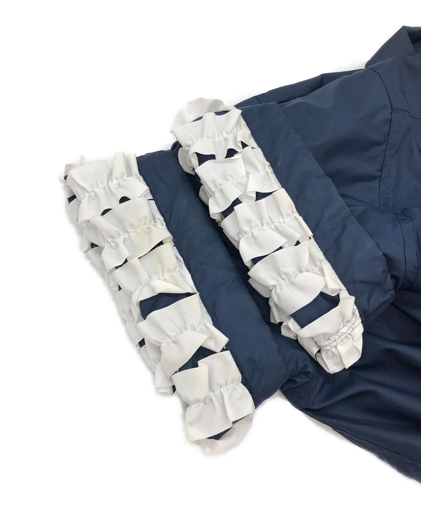 Comme des Garcons Homme Plus 90 's Sleeve Lined Ruffle 나일론 오픈 칼라 셔츠 짧은 슬리브 셔츠 셔츠 PB-100230 AD1998