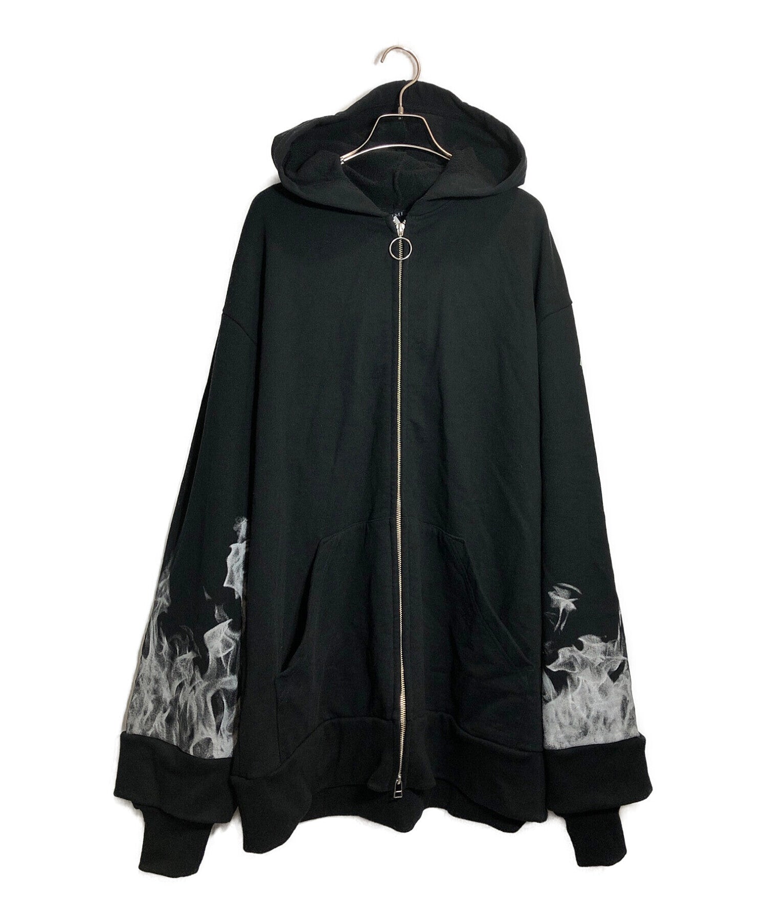 [Pre-owned] LIMI feu Feu 21-22AW Loading Print Fleece BIG ZIP Hoodie L