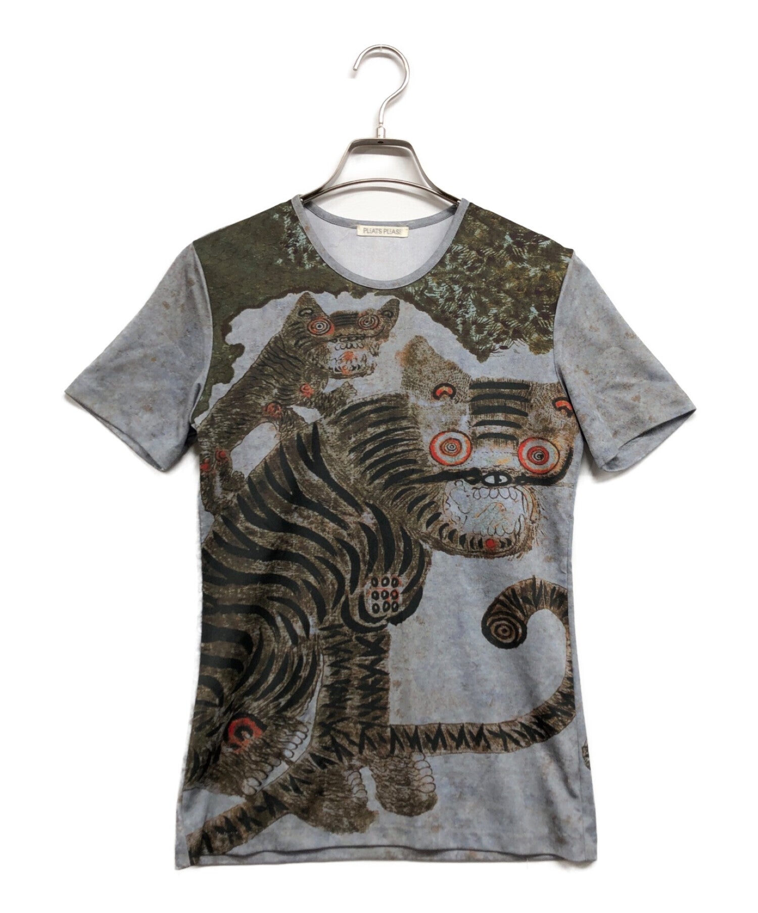 PLEATS PLEASE Tiger Cat Print T-Shirt PP89-JR113 | Archive Factory