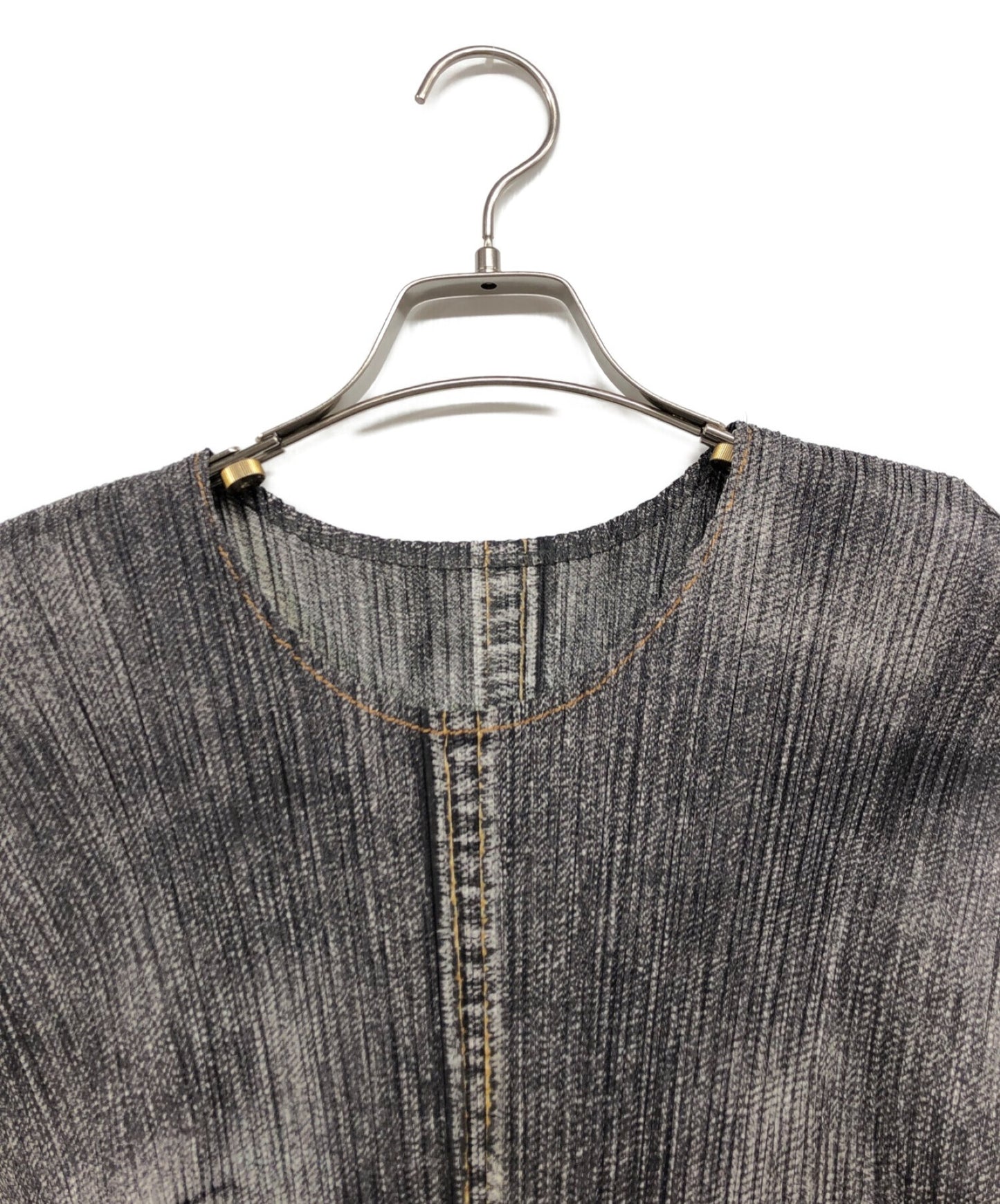 褶皱请牛仔布转移百褶上衣PP71-JK535