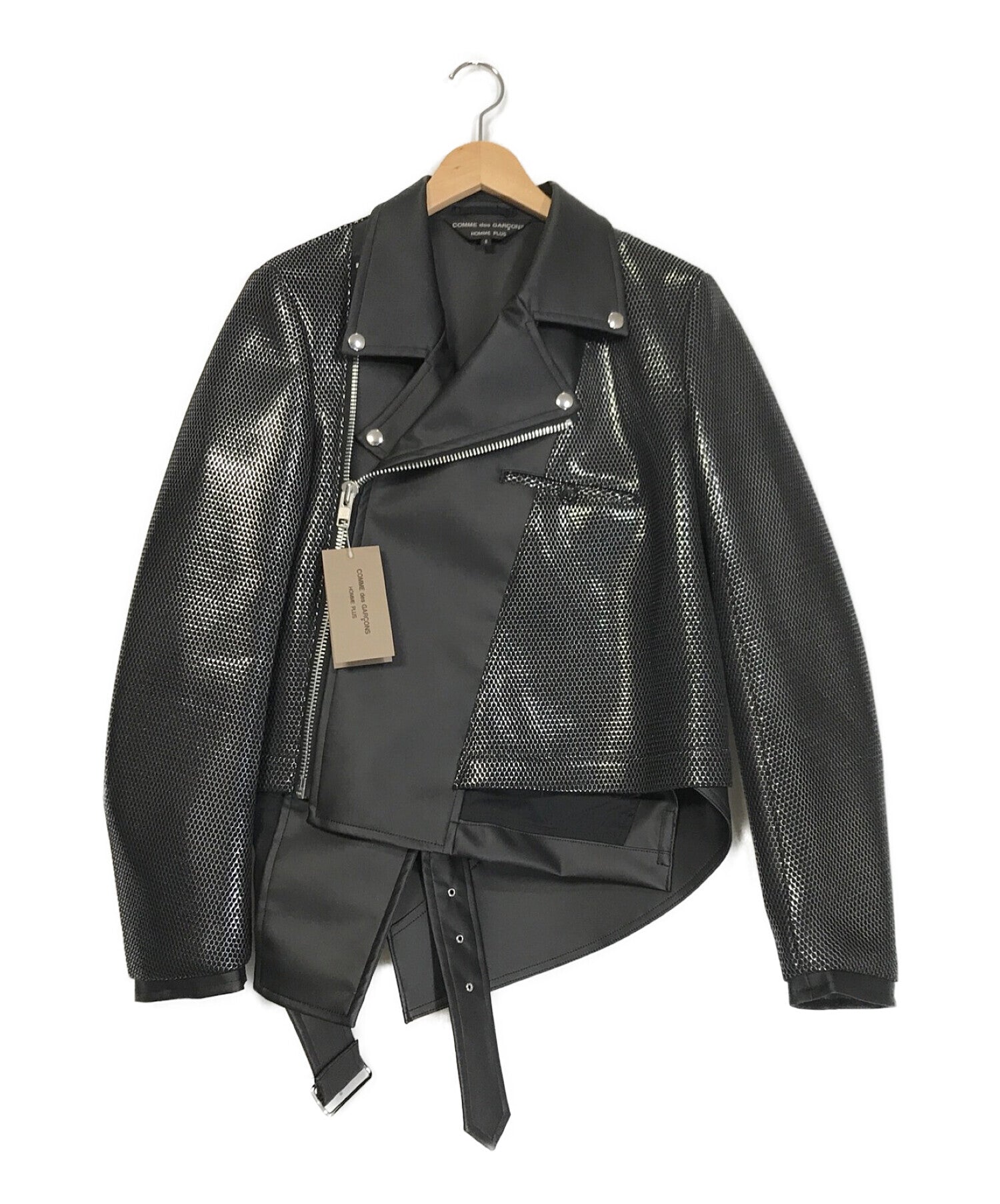 [Pre-owned] COMME des GARCONS HOMME PLUS Mesh-Switched Faux Leather Ri