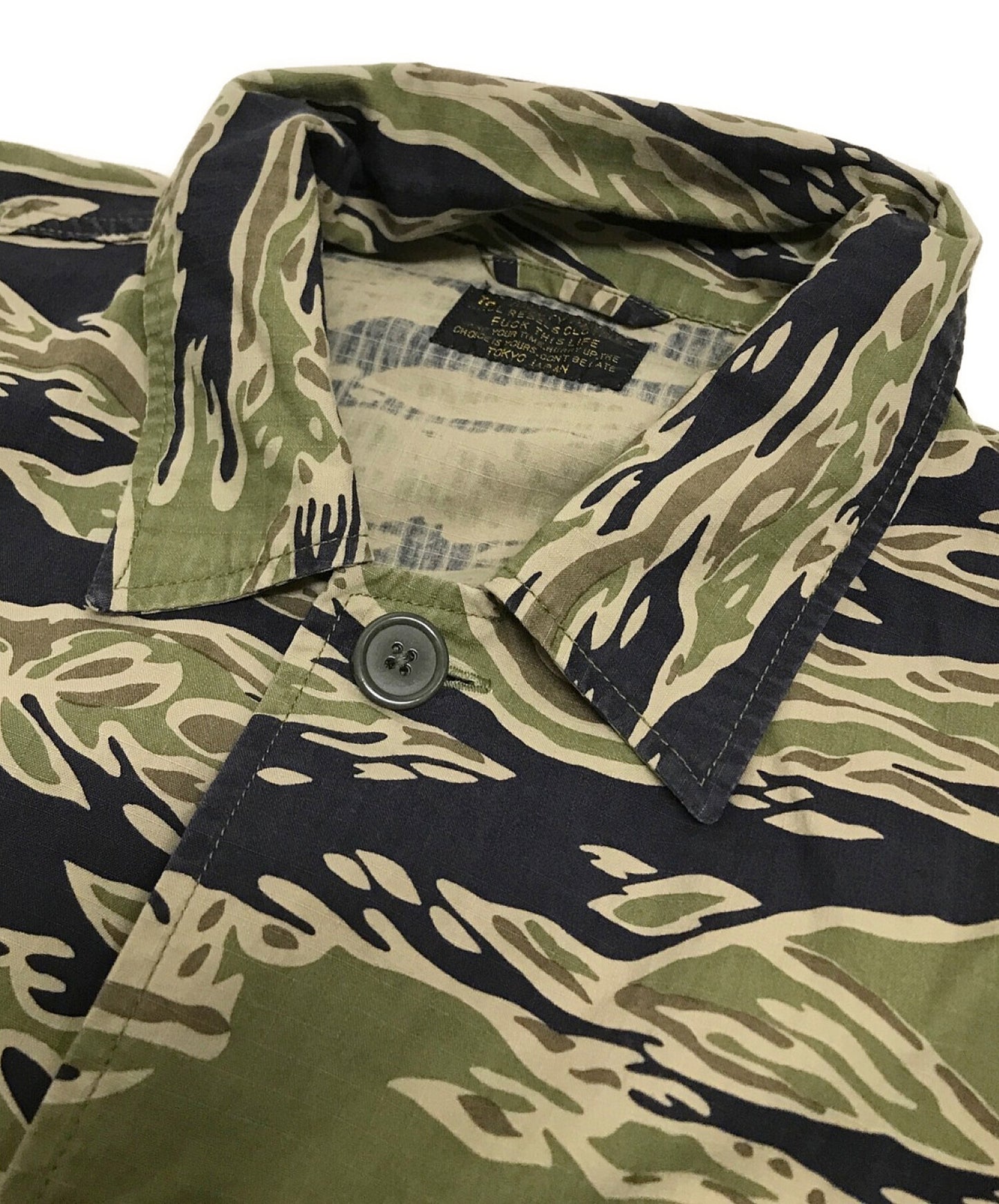 Wacko Maria Tiger Camo Jacket Military Back Print God Bless You