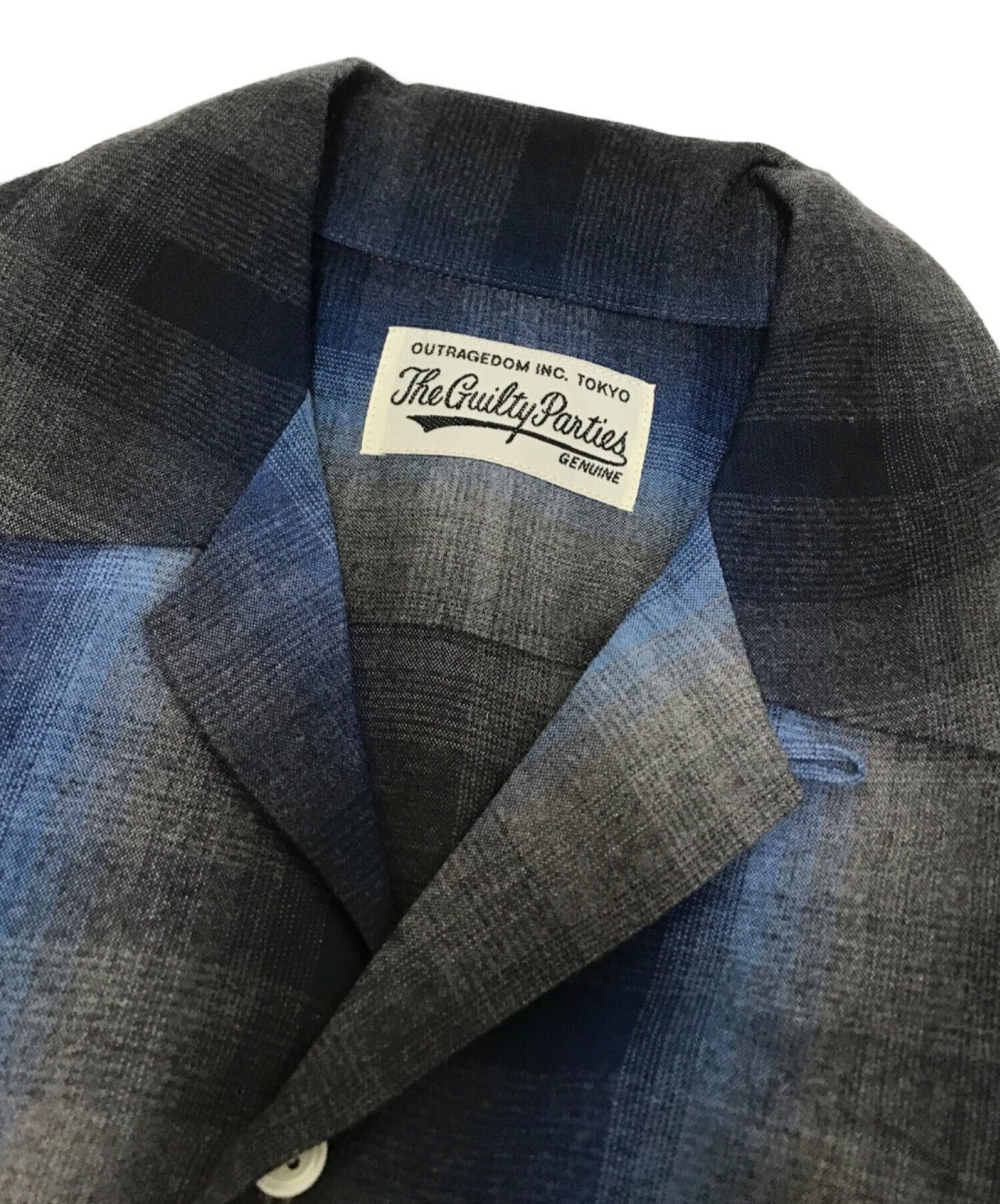 Wacko Maria Ombre检查衬衫人造衫衬衫敞开领长袖