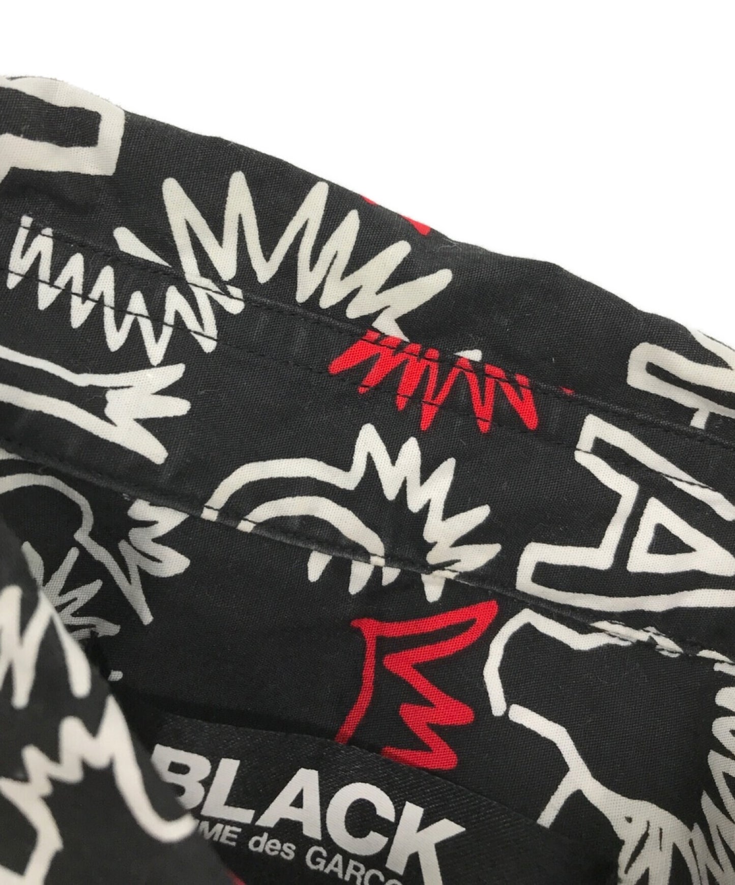 Black Comme des Garcons S/S 셔츠 만 오버 패턴 1Q-B011