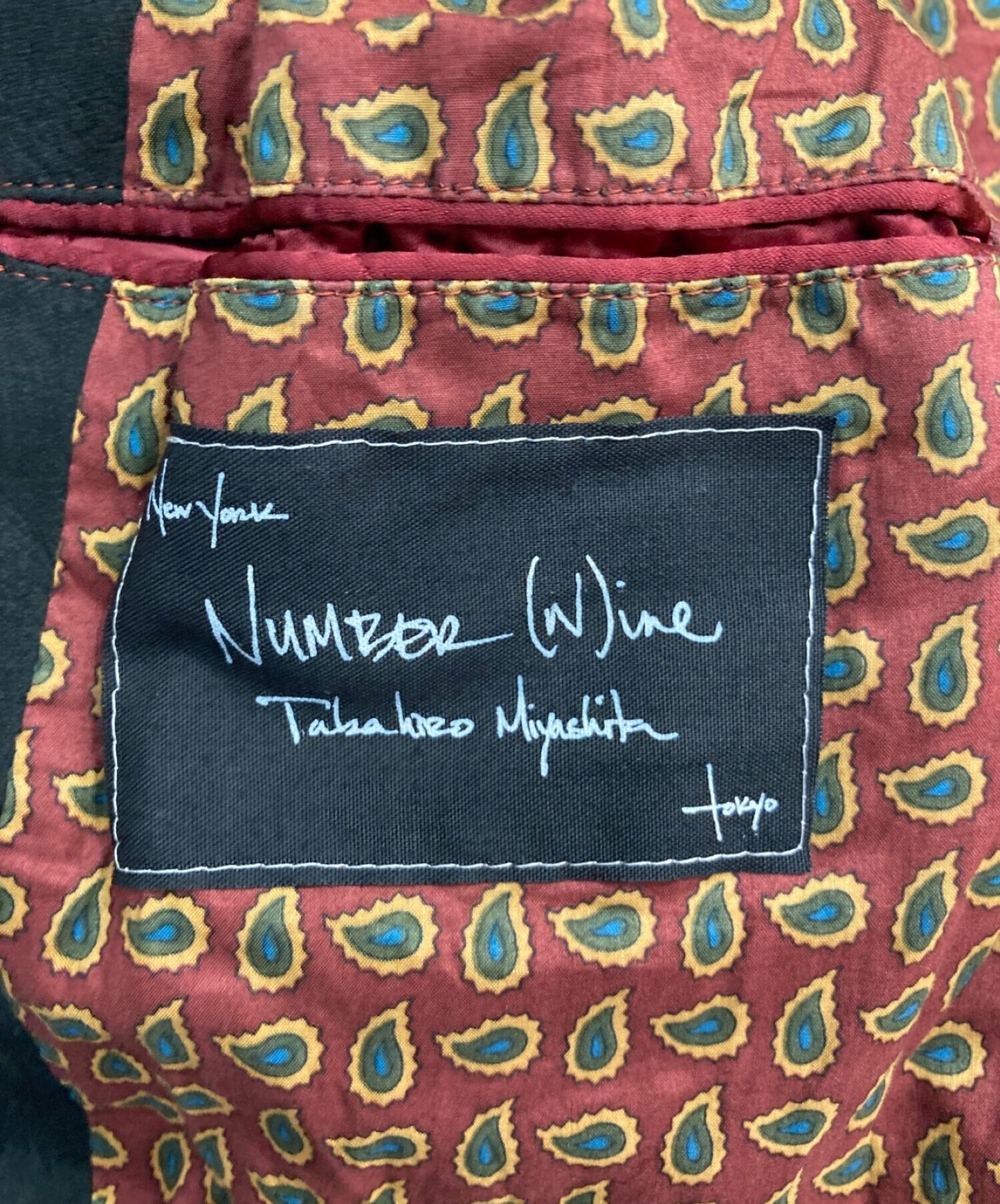 숫자 (n) ine 페이즐리 가죽 테일러드 재킷 페이즐리 백 블랙 03AW 카트 기간