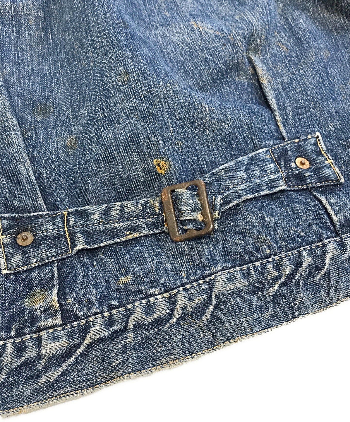 Levi的506xx 1st牛仔夾剋扣,沒有針頭,鈕扣碰撞,一側等於V