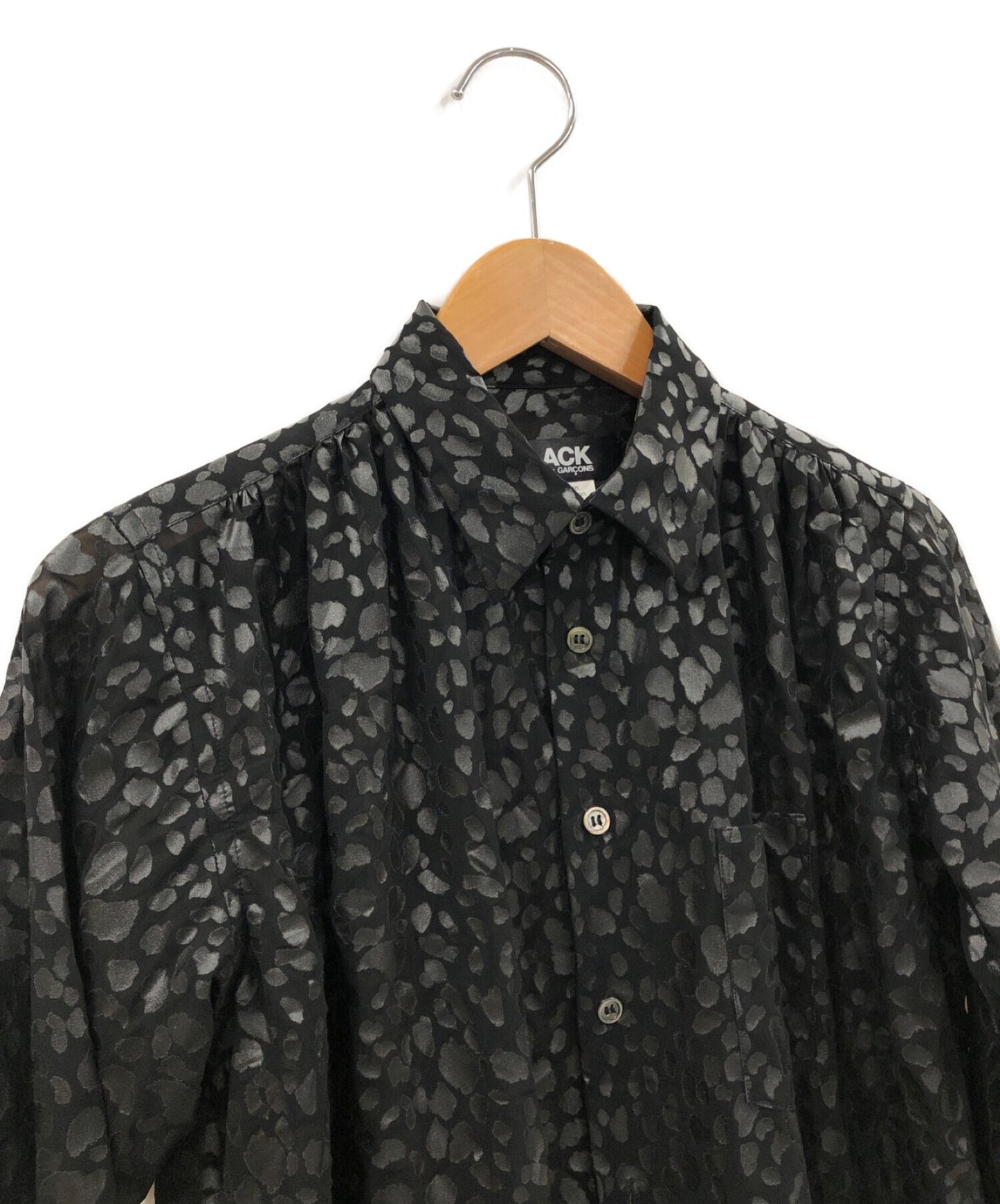 Black Comme des Garcons 표범 인쇄 수집 셔츠 1G-B010