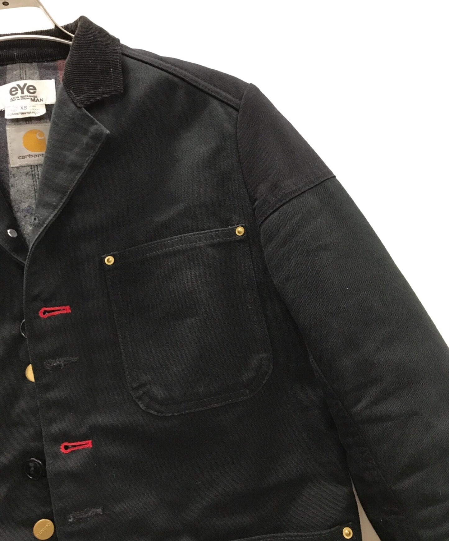 Eye Comme Des Garcons Man × Carhartt 재구성 패치 워크 오리 Covery WD-J914