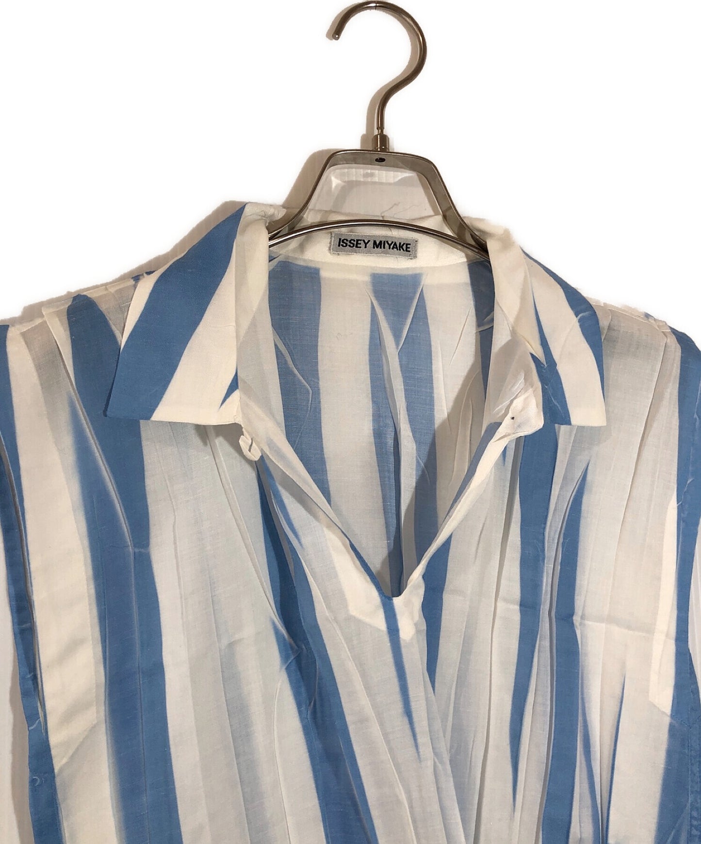 Issey Miyake无袖百褶条纹连衣裙IM51-FH801