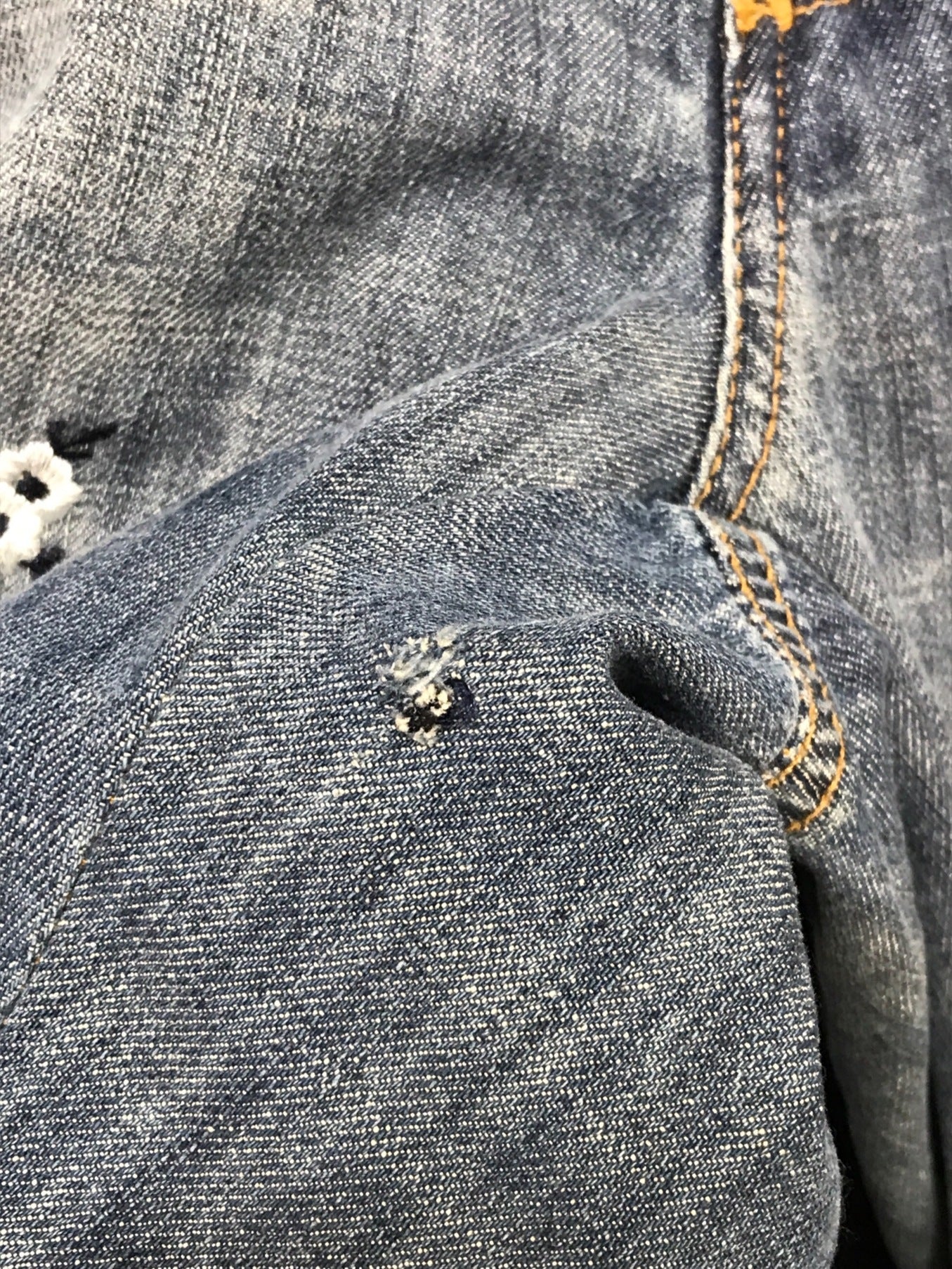 Dolce & Gabbana 꽃 자수 디자인 데님 바지 G375TZ G8299