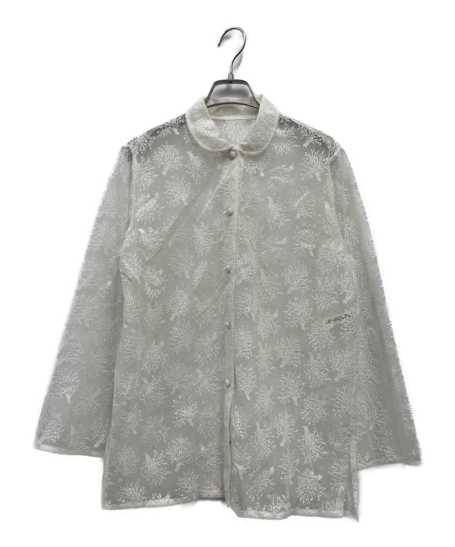 COMME des GARCONS 70-80's Vintage Shawl Collar Sheer Embroidered Shirt