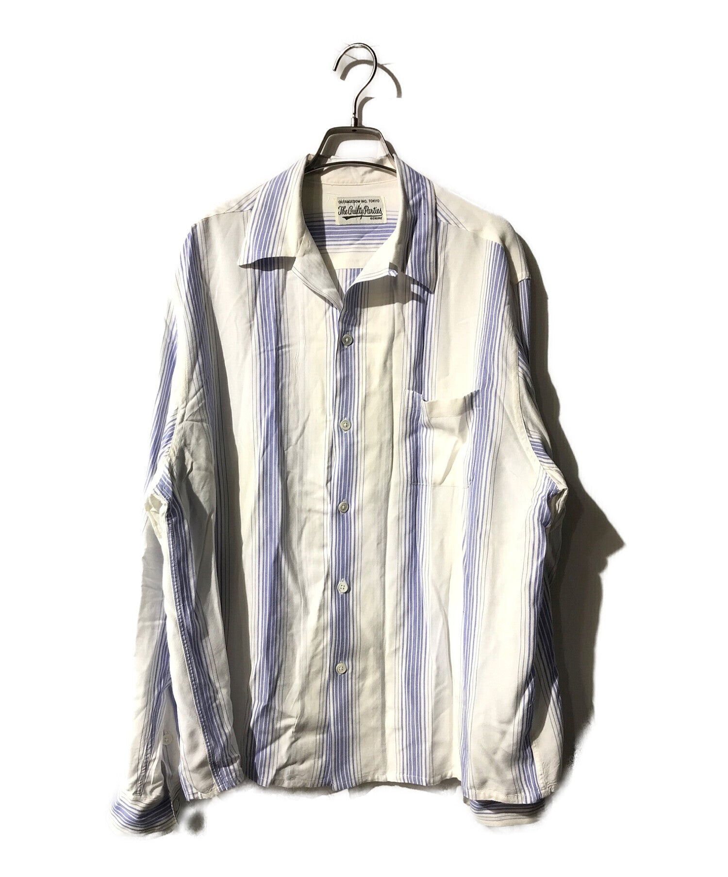 [Pre-owned] WACKO MARIA STRIPED OPEN COLLAR SHIRT