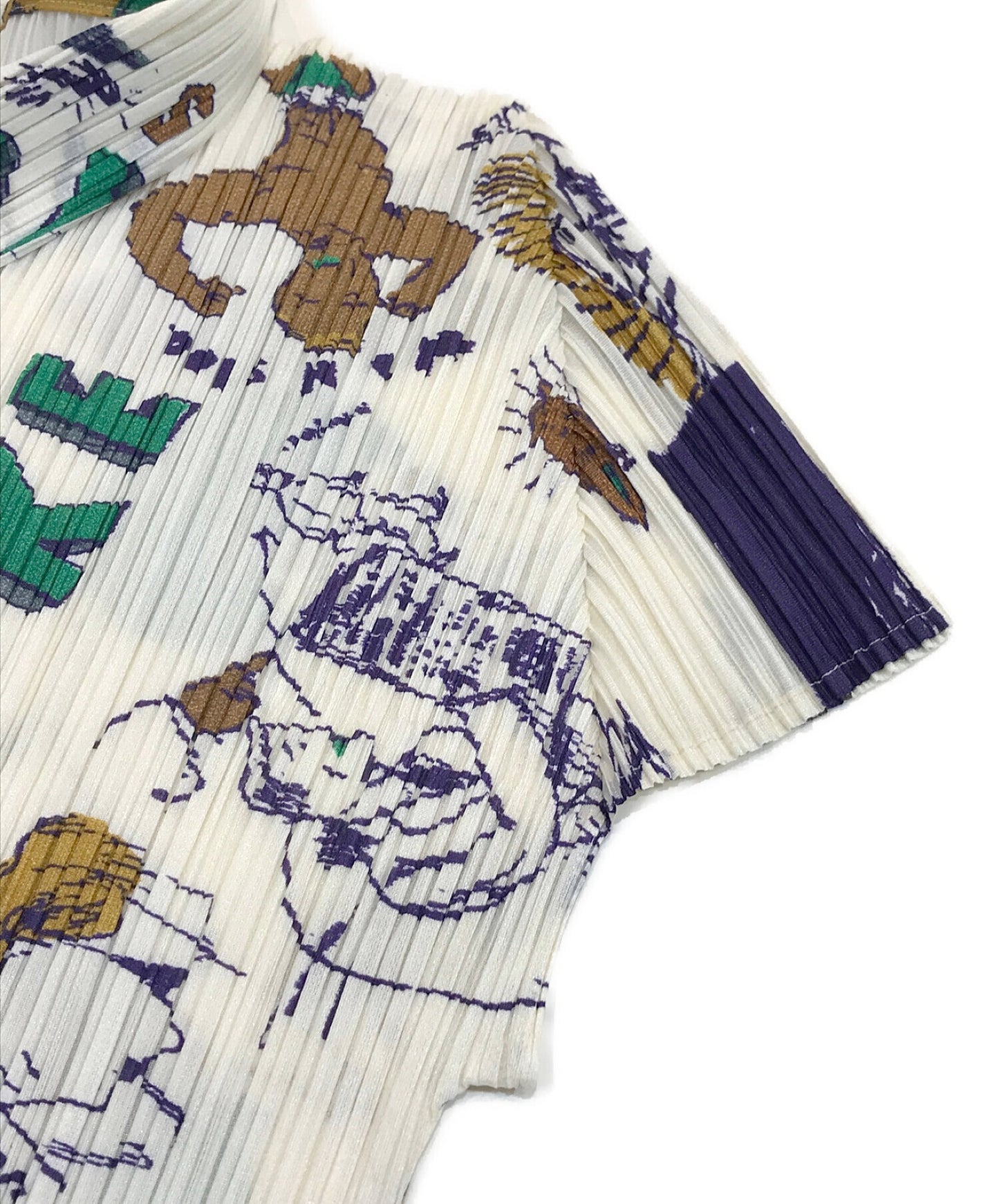 Pleats請帶有全面圖案PP31-JJ835的百褶上衣