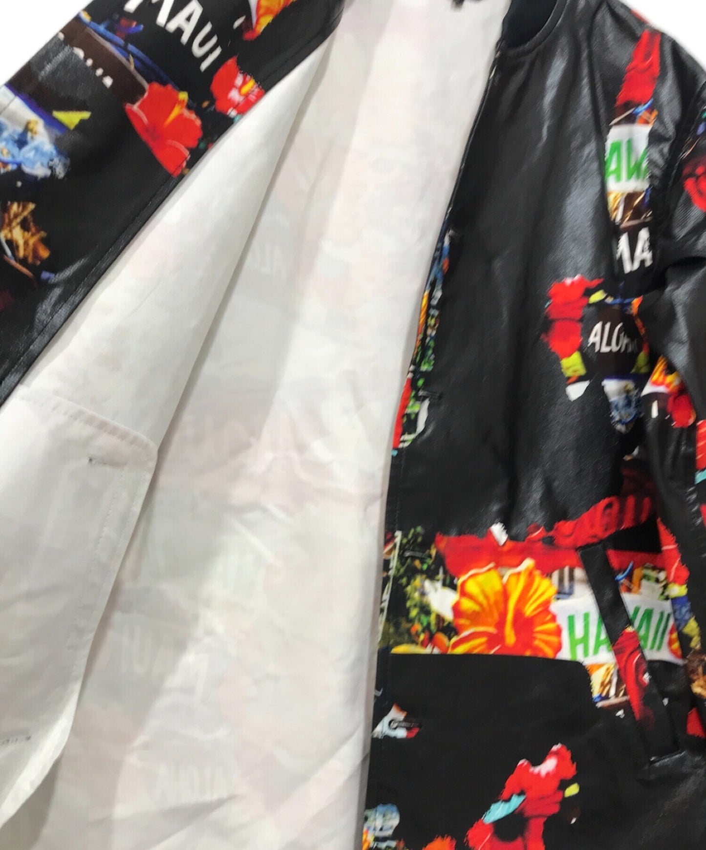 Comme des Garcons Homme Plus 고무 프린트 코치 재킷 PE-J079