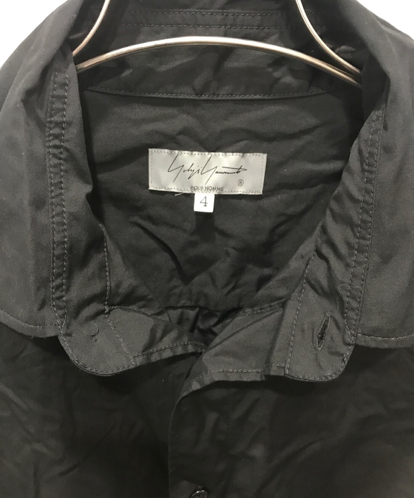 요지 야마모토 칼라와 링 스티치 hx-b40-005와 함께 homme n-shirt pour homme n-shirt