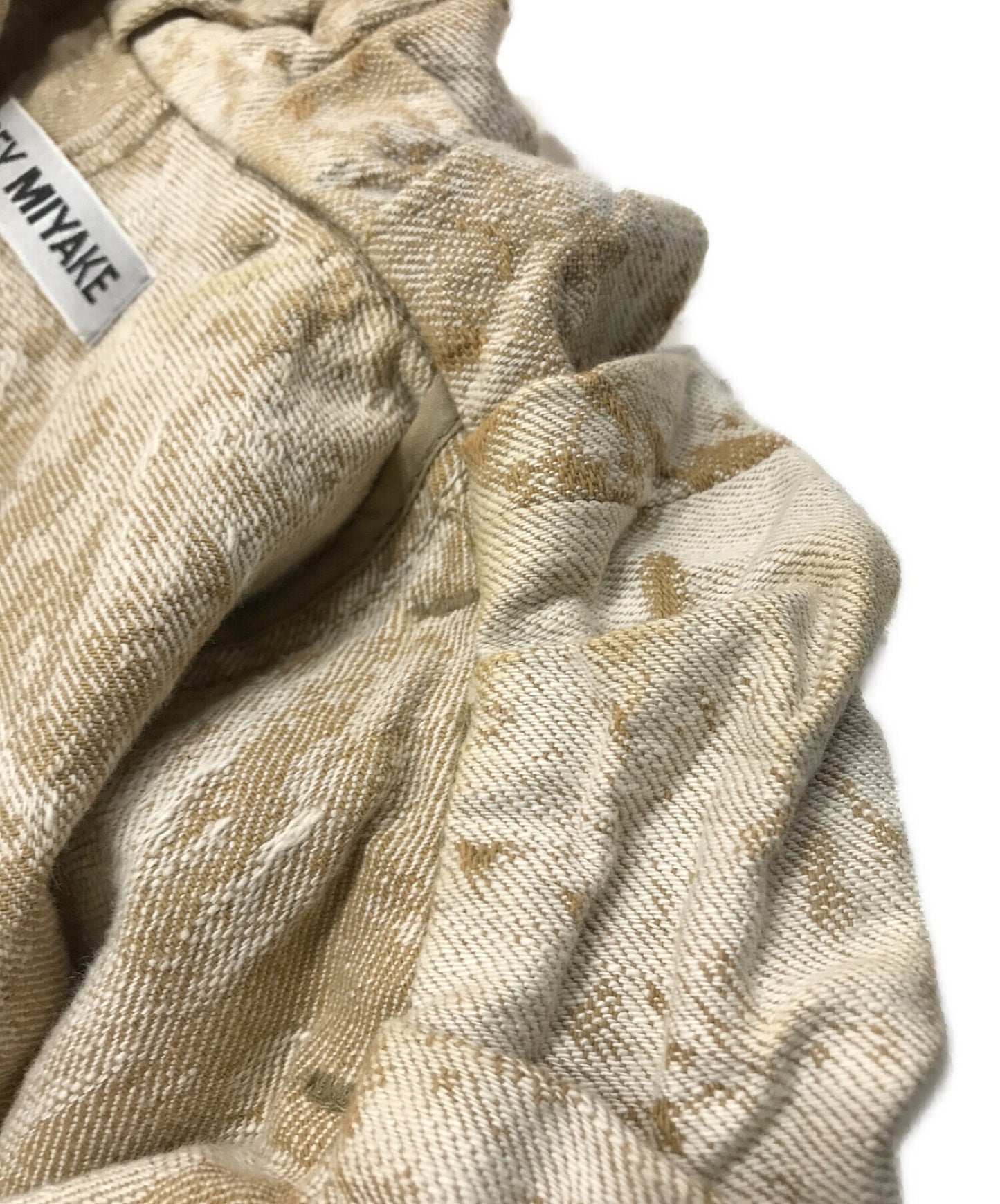 Issey Miyake Collar는 풀오버 Jacquard Denim Top IM79FJ525를 모았습니다