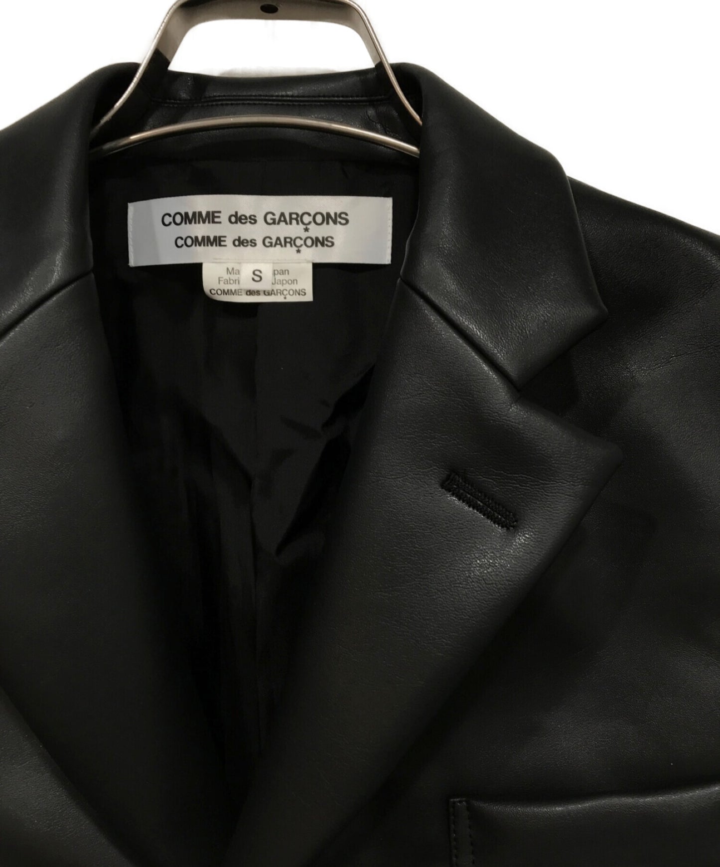 Comme des garcons comme des garcons strip faux leather coat ri-j028