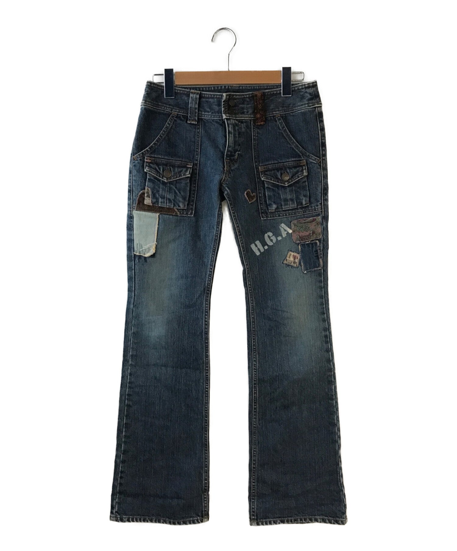 Hysteric Glamour Patchwork Flared Denim Pants 2AP-3553