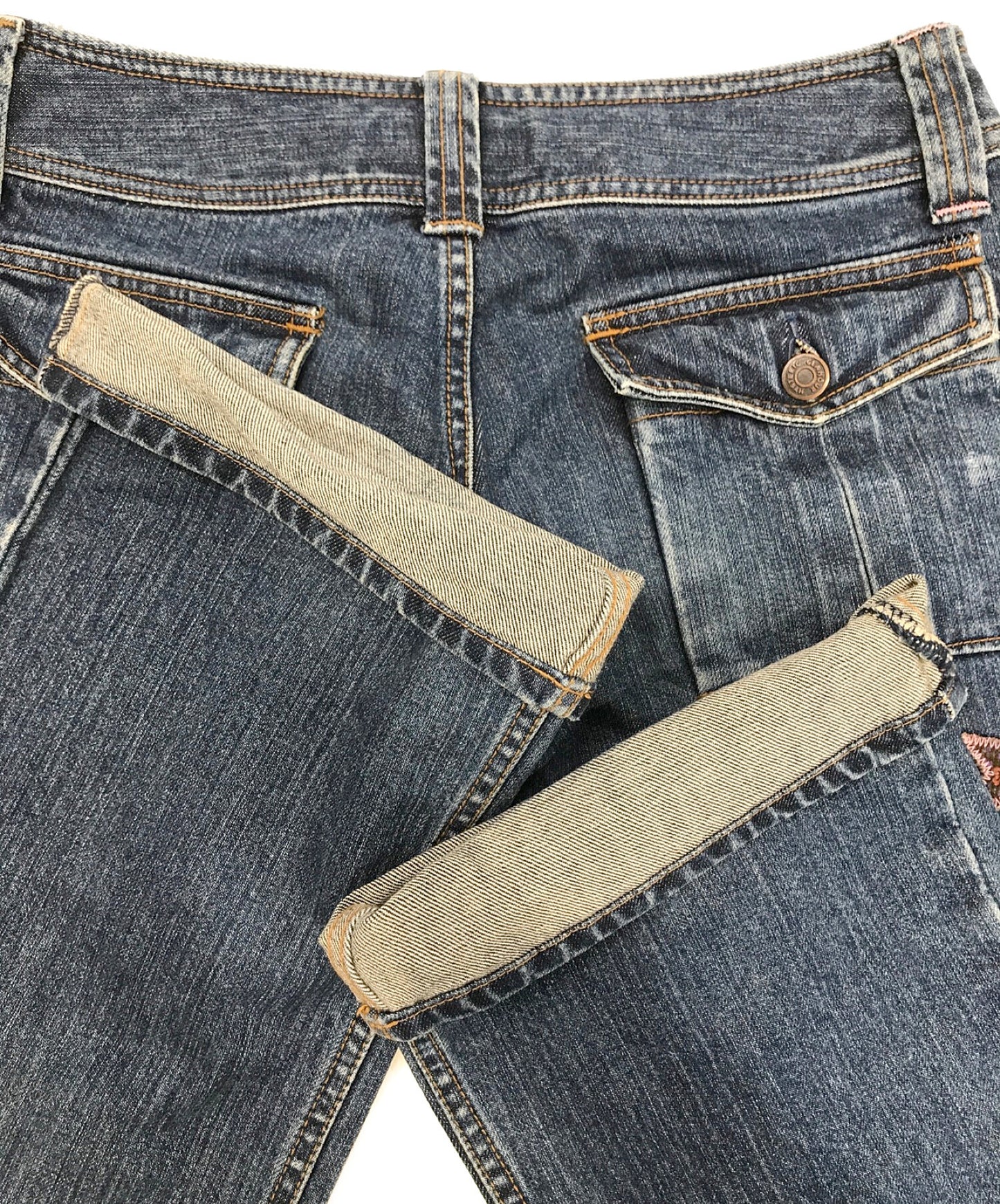 歇斯底里的魅力拼布喇叭形牛仔裤2AP-3553