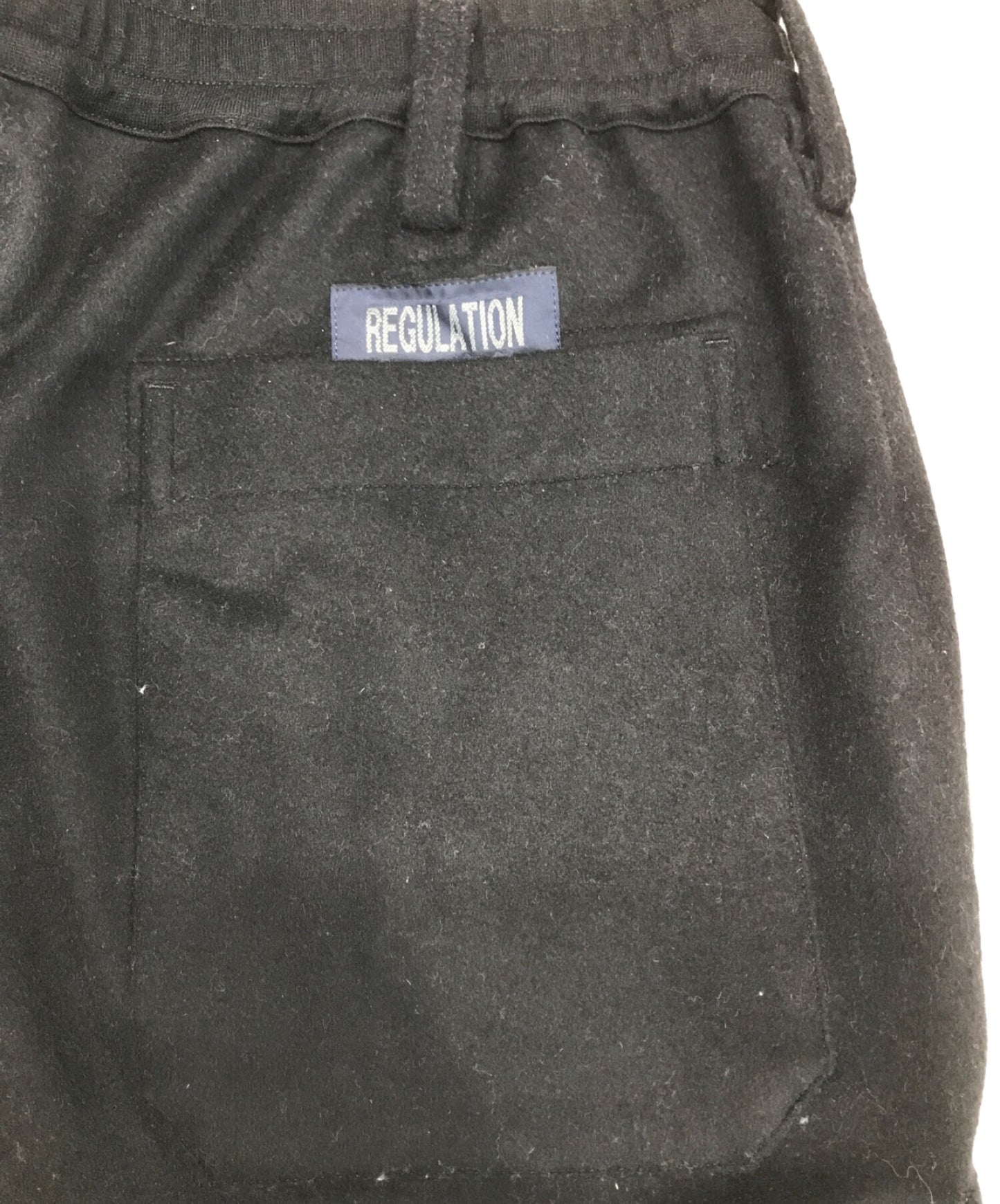 調節Yohji Yamamoto w/ca海狸肋骨皮瓣口袋褲子