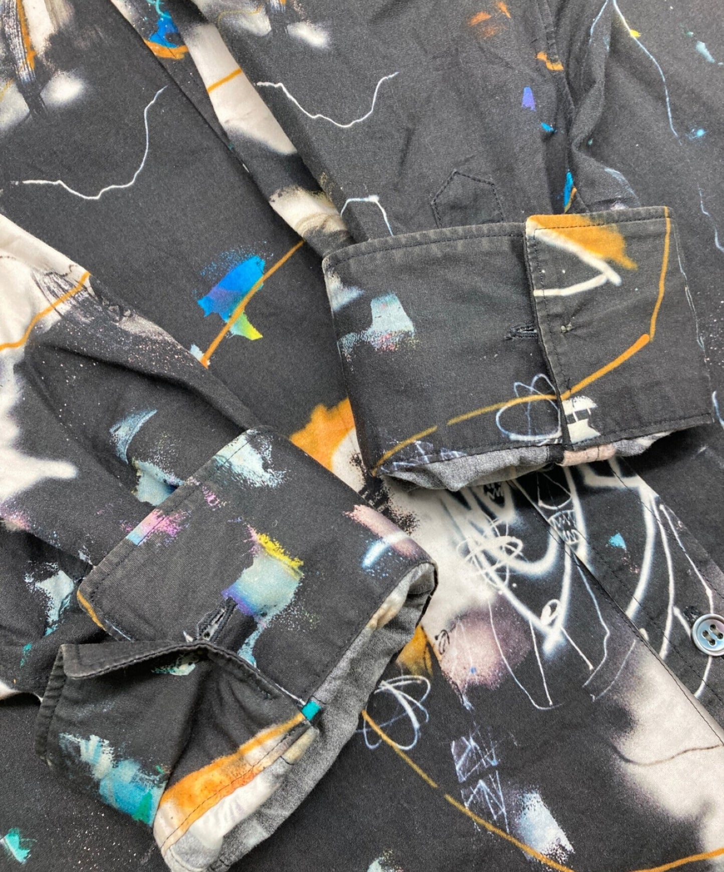 Comme des Garcons 셔츠면 포플린 Futura 인쇄 인쇄 셔츠 W28043