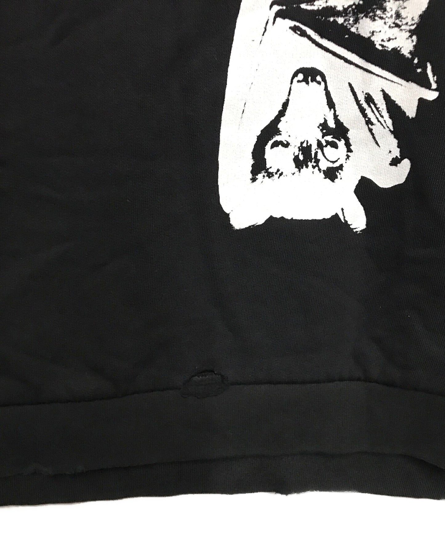 RAF Simons 손상된 그래픽 프린트 까마귀 222-M176