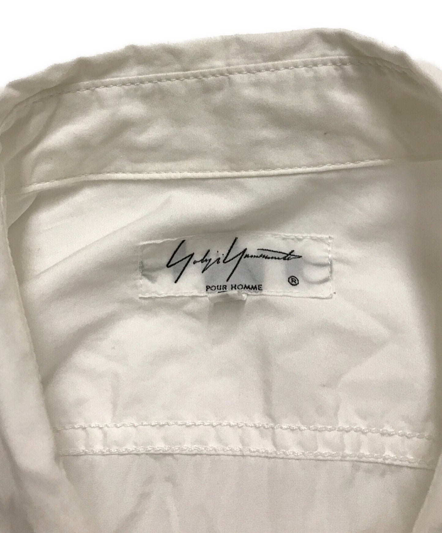 Yohji Yamamoto Pour Homme Long Long Collar环形衬衫,带基座项圈HR-B05-001