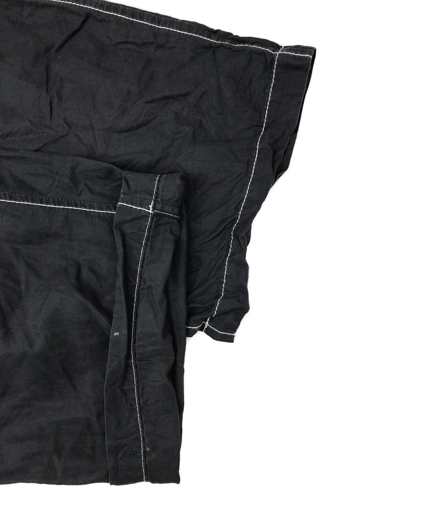 Tricot Comme des Garcons 흰색 스티치 면화 린넨 넓은 바지