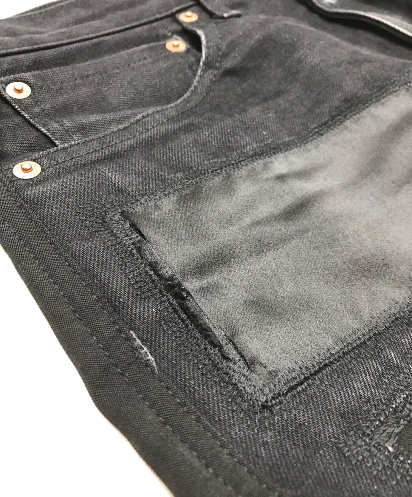 Junya Watanabe Man Cotton Denim 및 양모 피부 바지 WP-P039