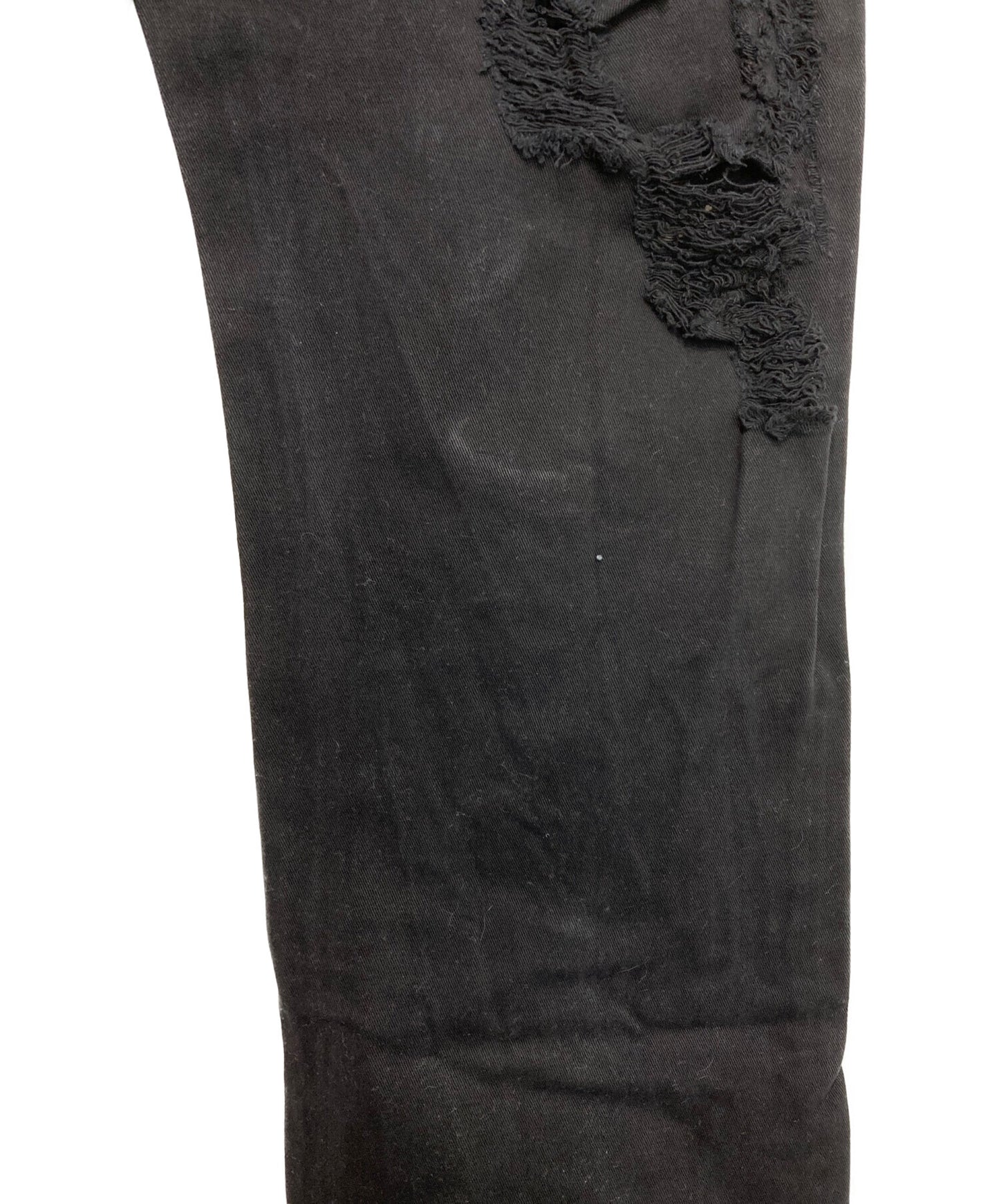 Dolce&Gabbana压碎的黑色牛仔布裤