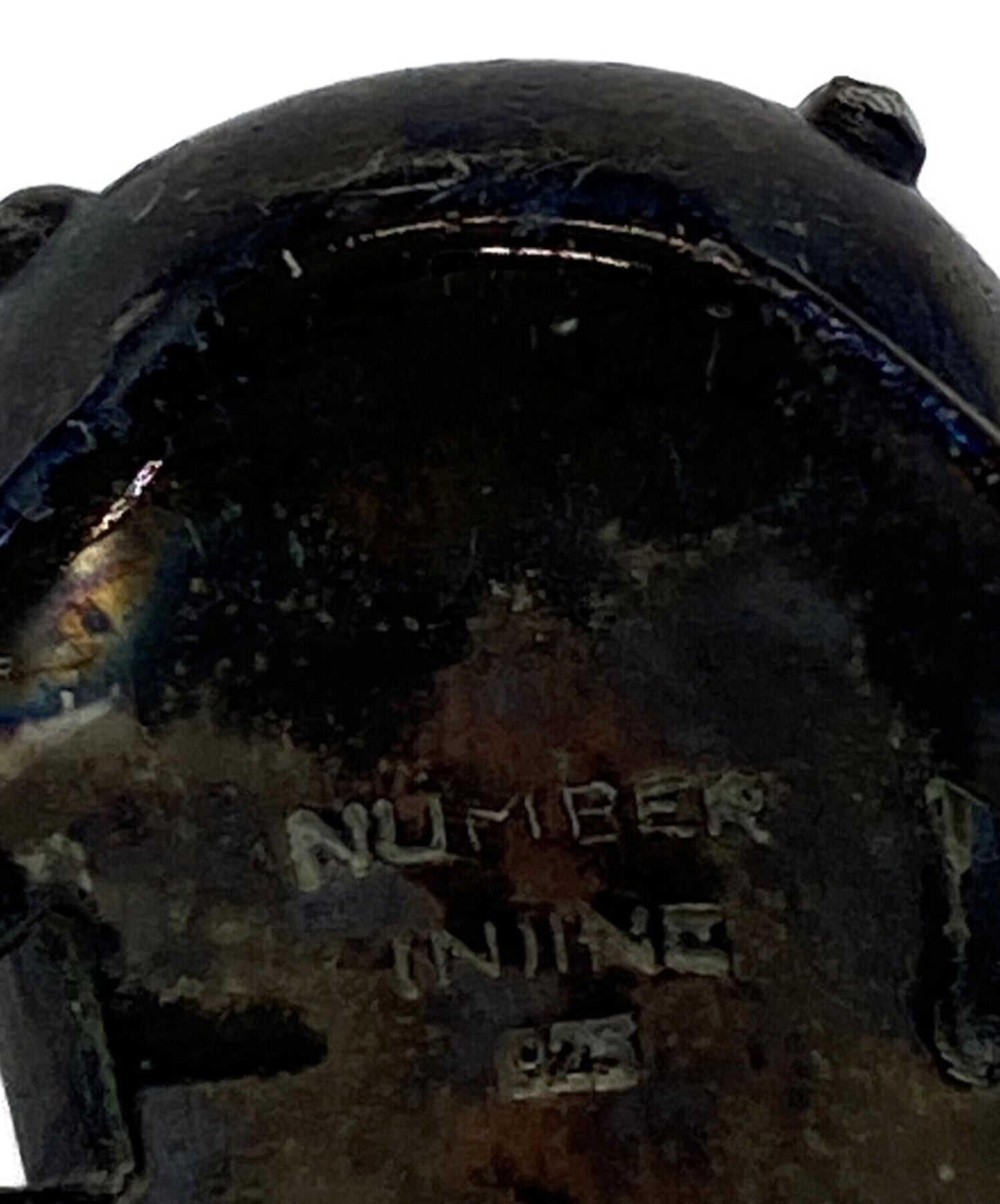 숫자 (n) ine 블랙 코팅 두개골 링 S06-NA003