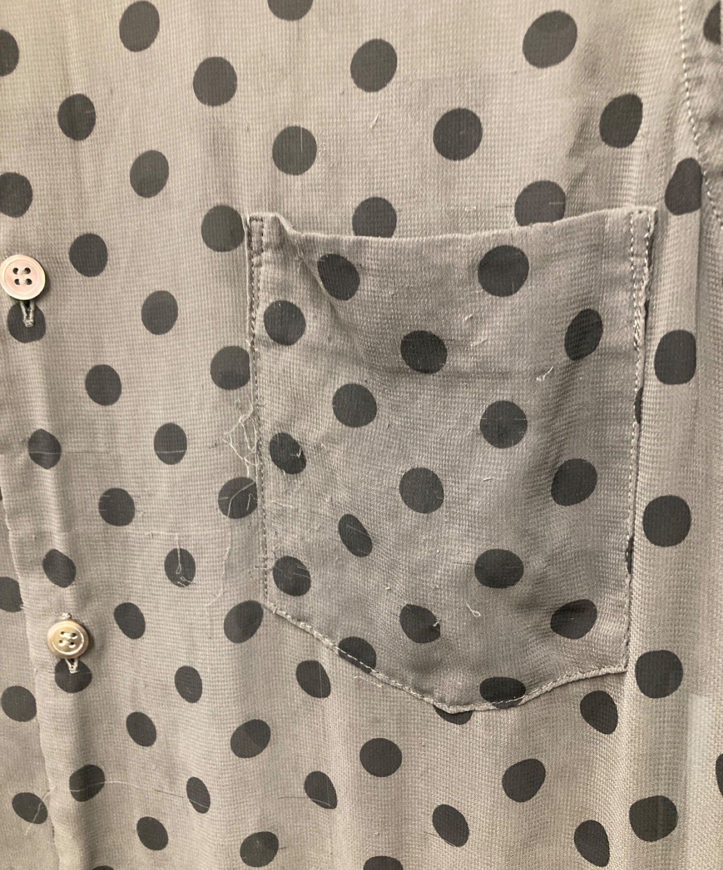 Comme des Garcons Dot Pattern Ruffle Hem Decoration Blouse AD2012 Archive GK-B039