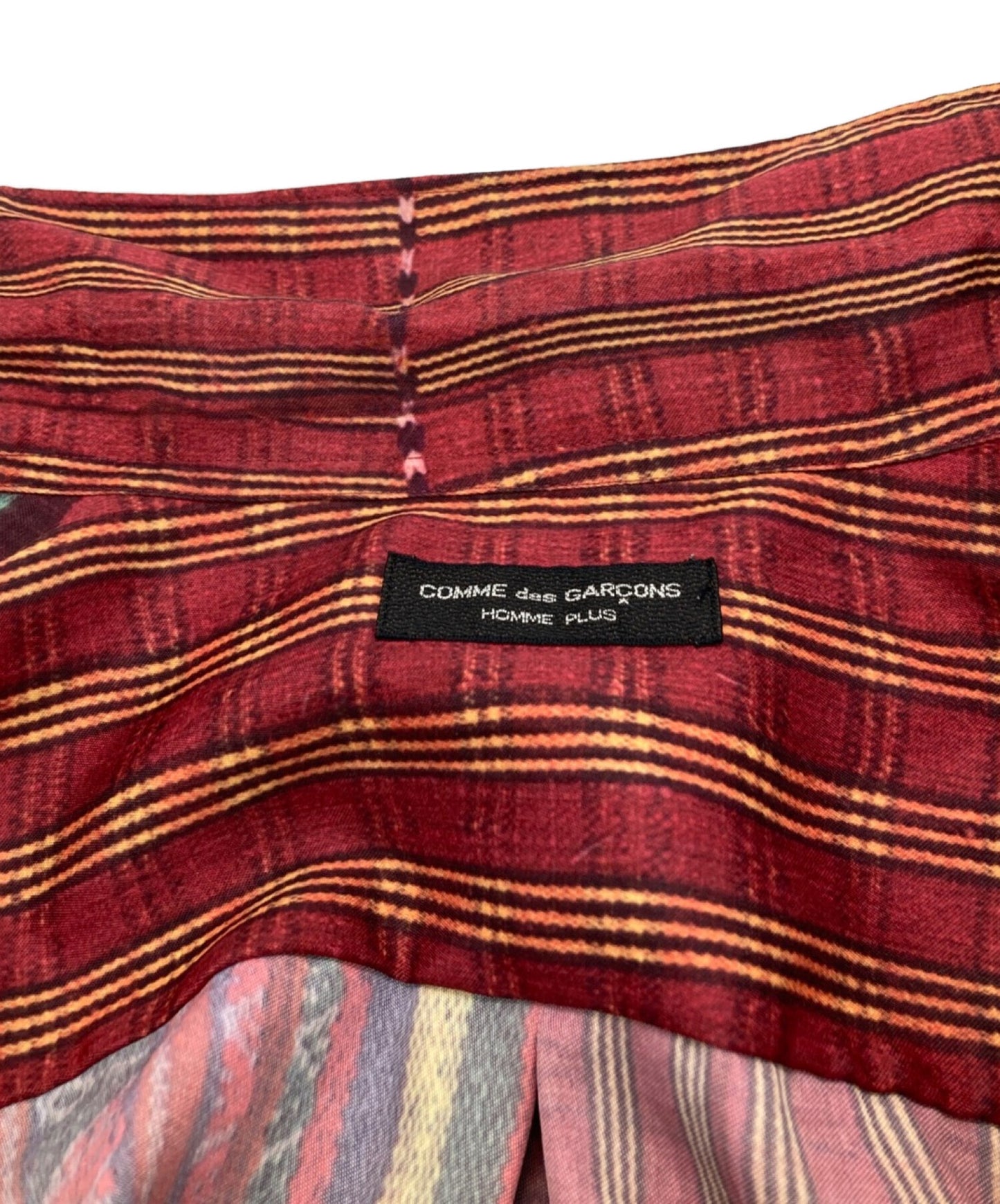 Comme des Garcons Homme Plus 1992SS 민족 기간 아카이브 전사 인쇄 전 세계 패턴 셔츠 PB-1110220