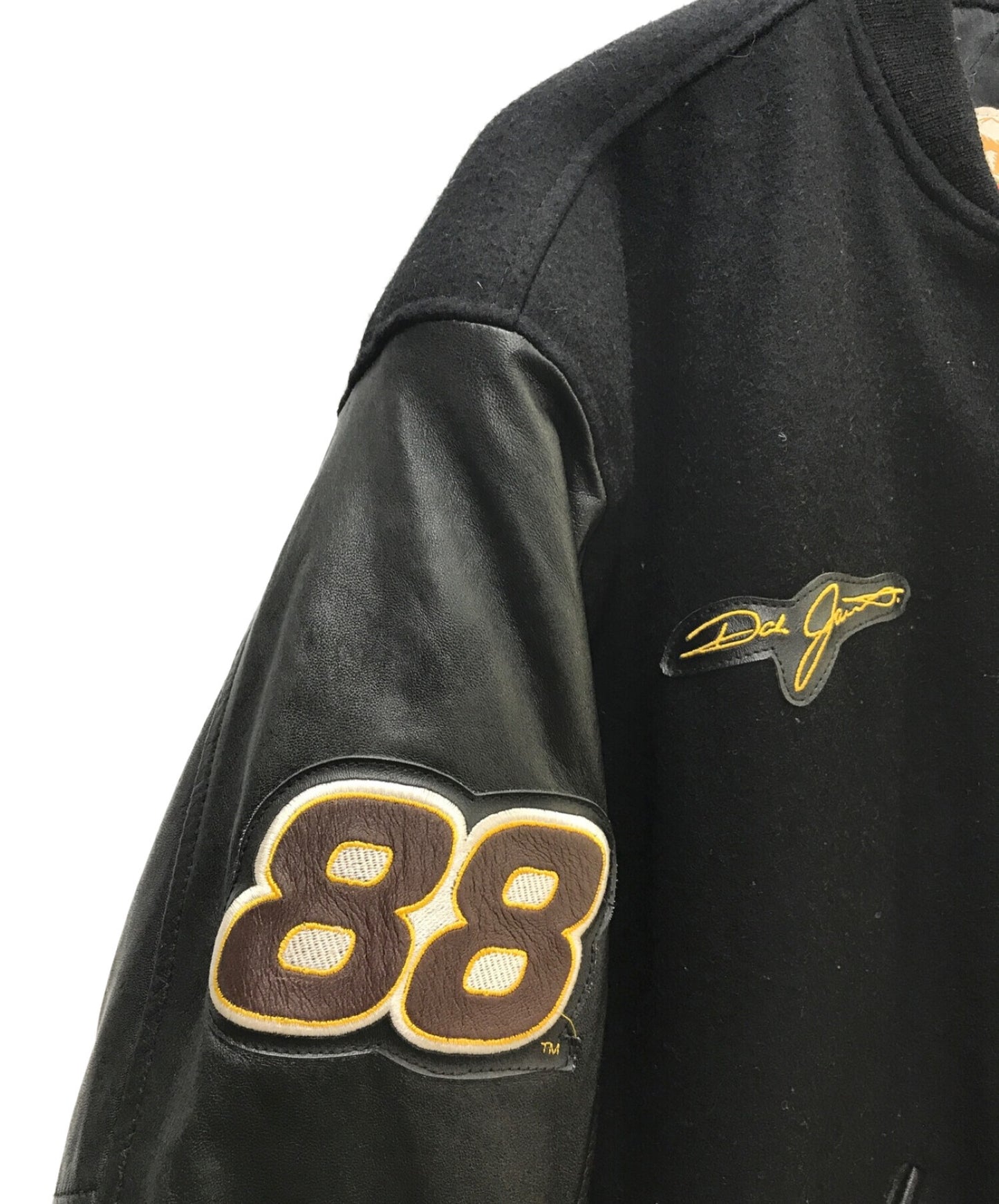 杰夫·汉密尔顿(Jeff Hamilton)皮革袖子梅尔顿大学大学外套UPS赛车