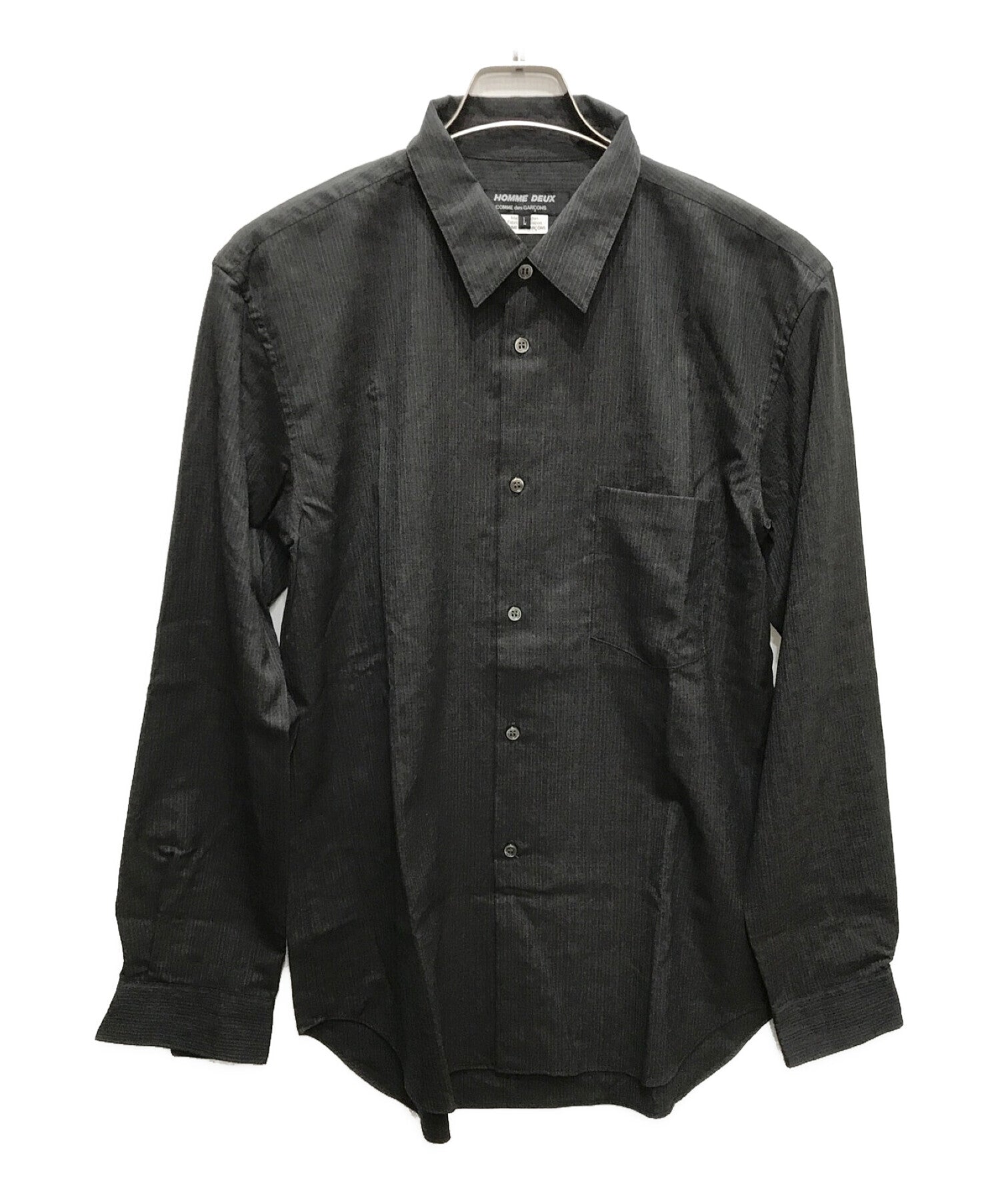 COMME des GARCONS HOMME DEUX テーラードジャケット Wool Laine Asymmetrical Blazer in Charcoal