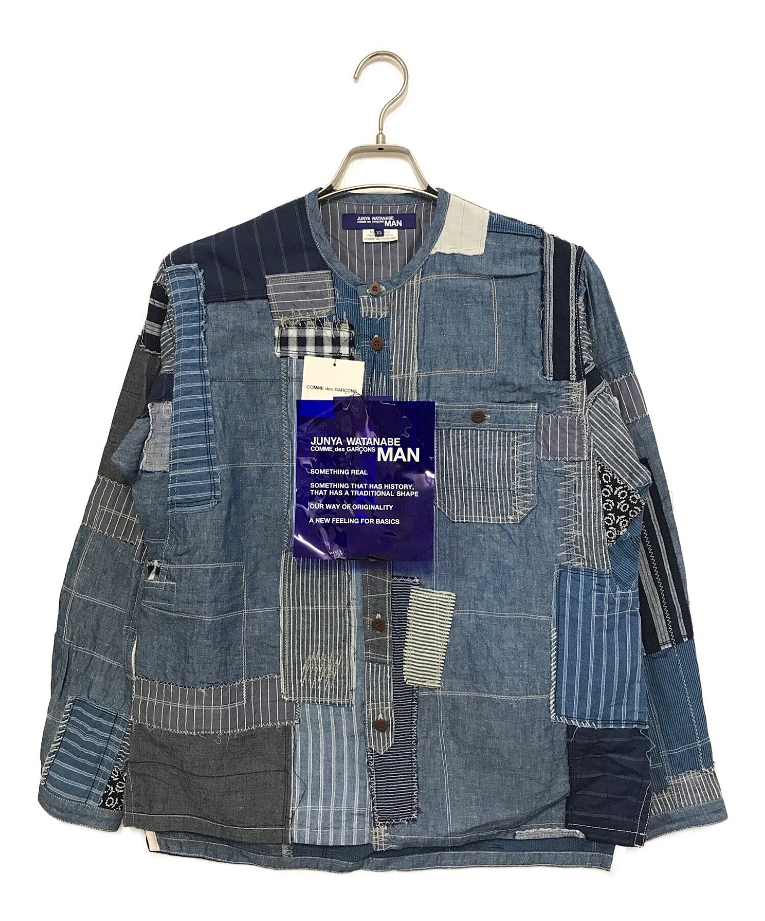 JUNYA WATANABE COMME des GARCONS MAN Patchwork collarless shirt WO-B04