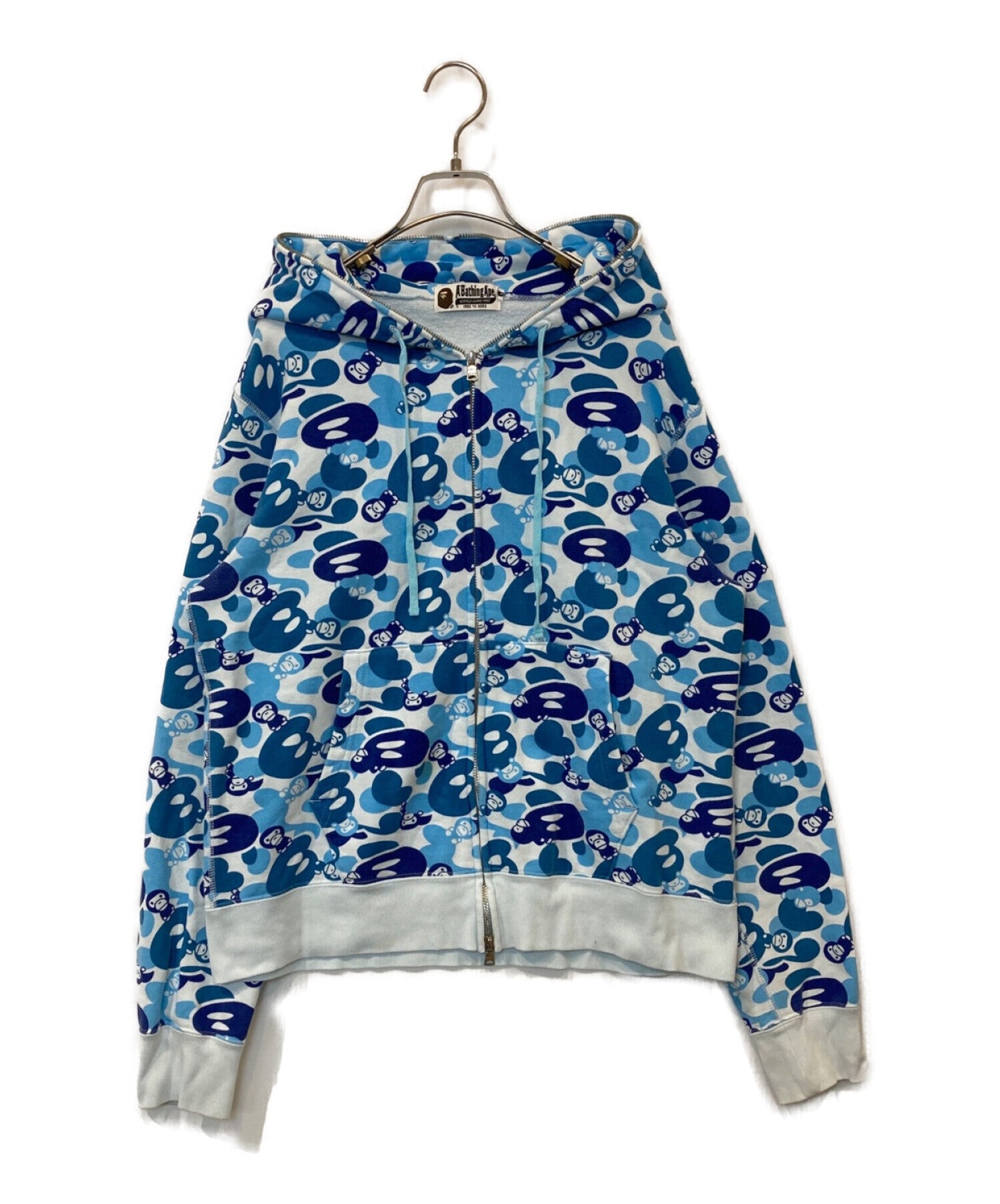 BAPE blue camo x black shark full zip hoodie A Bathing Ape Size S